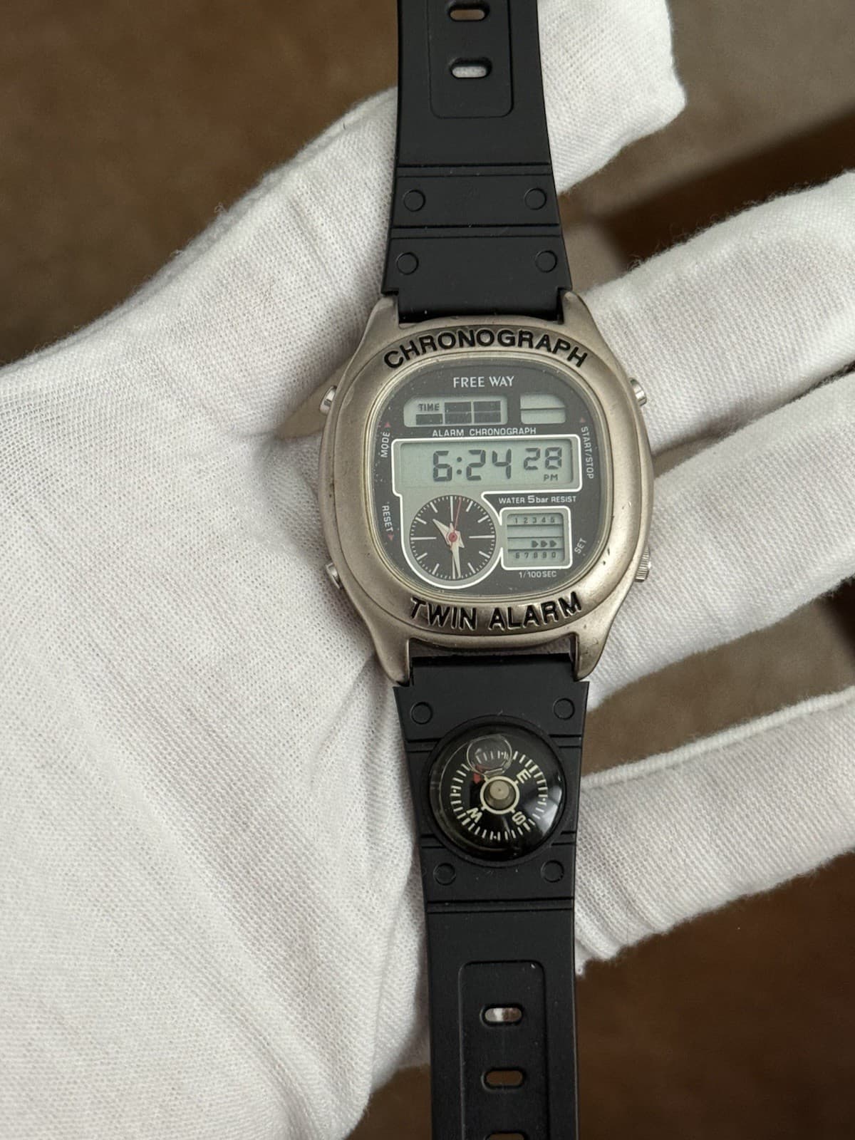 Rare Vintage Citizen Free Way Chronograph Twin Alarm Ana-Digi Men’s Watch JDM - Image 1