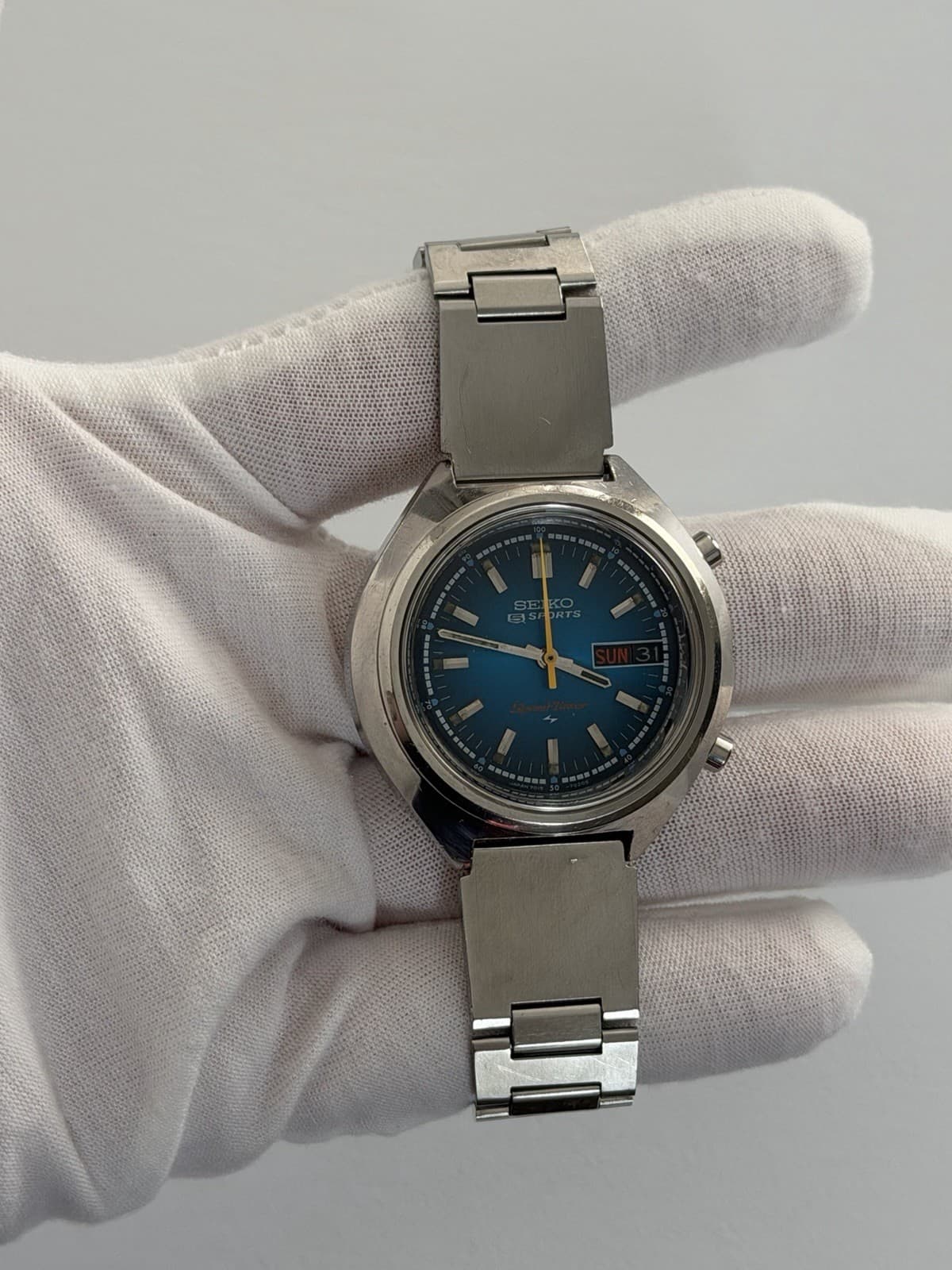 Seiko 5 Sports Speedtimer 7015-7000 Vintage Automatic Chronograph Watch JDM 70s