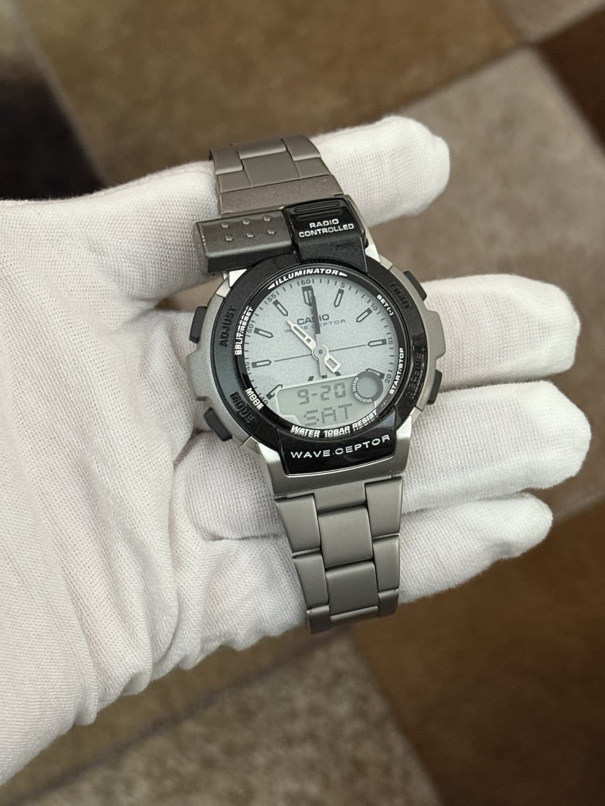 Rare Vintage Casio Wave Ceptor FKT-110 Men’s Ana-Digi Atomic Radio Watch JDM 90s - Image 1