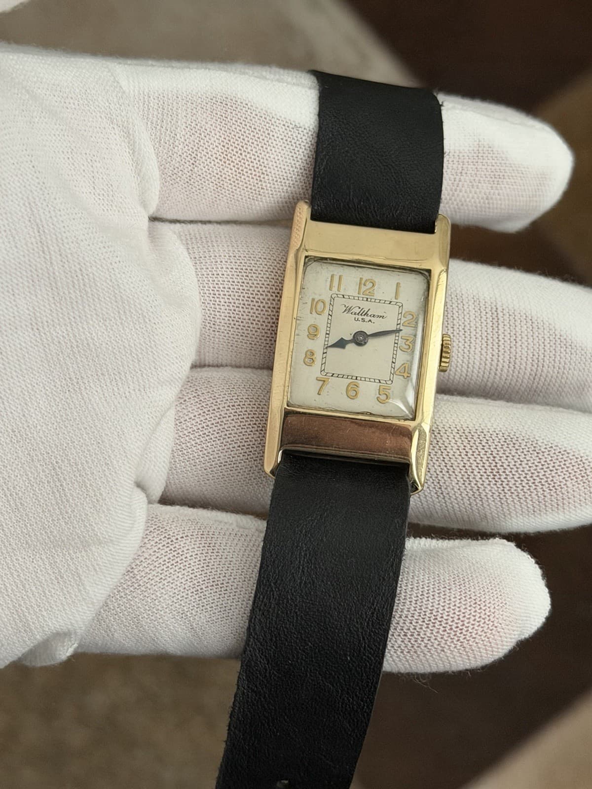 Vintage Waltham Art Deco 9k Solid Gold Men’s Classic 15J Manual Dress Watch