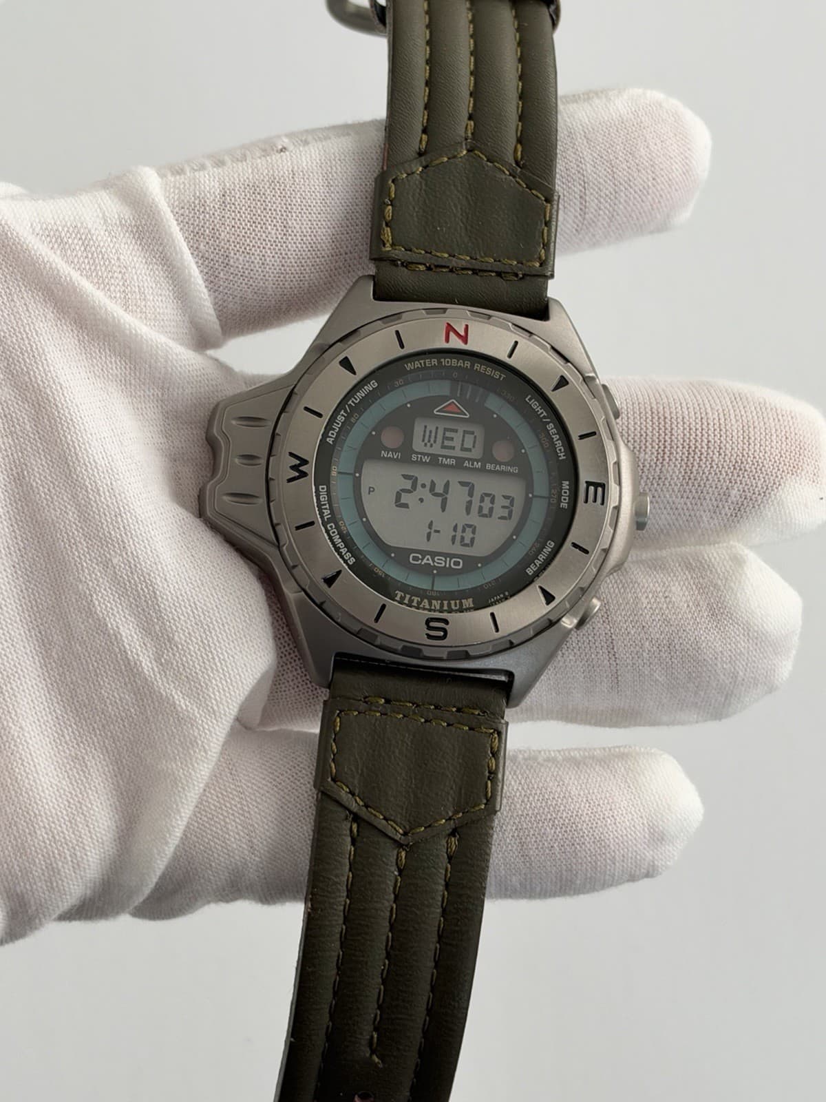 Casio CPW-401 Vintage Titanium Digital Compass Sports Watch Module 1030 JDM 90s