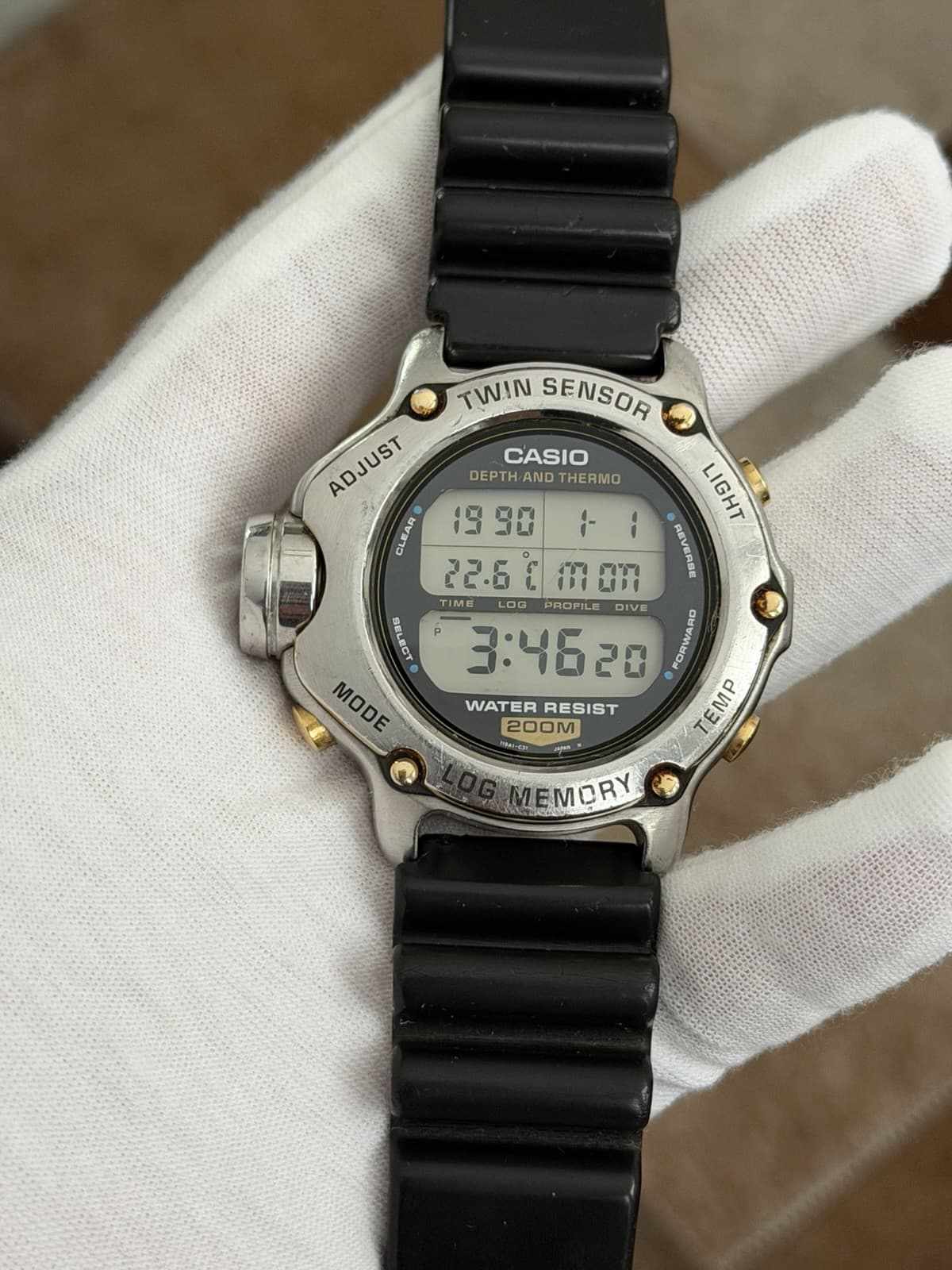 Rare Vintage Casio DEP-600 Men’s Twin Sensor Digital Diver’s Sport Watch JDM 90s - Image 1