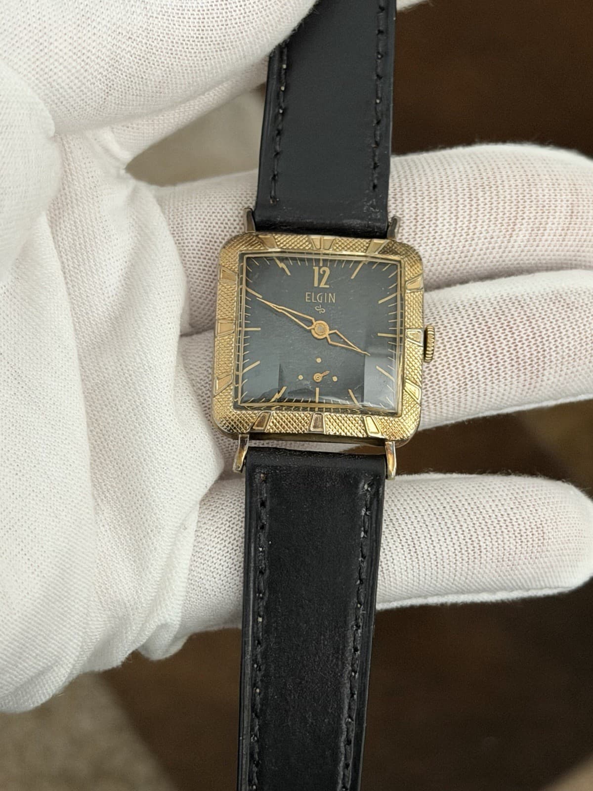 Vintage Elgin Huron 9501 Men’s 17J Fancy Classic Manual Wind Dress Watch 1950s - Image 1