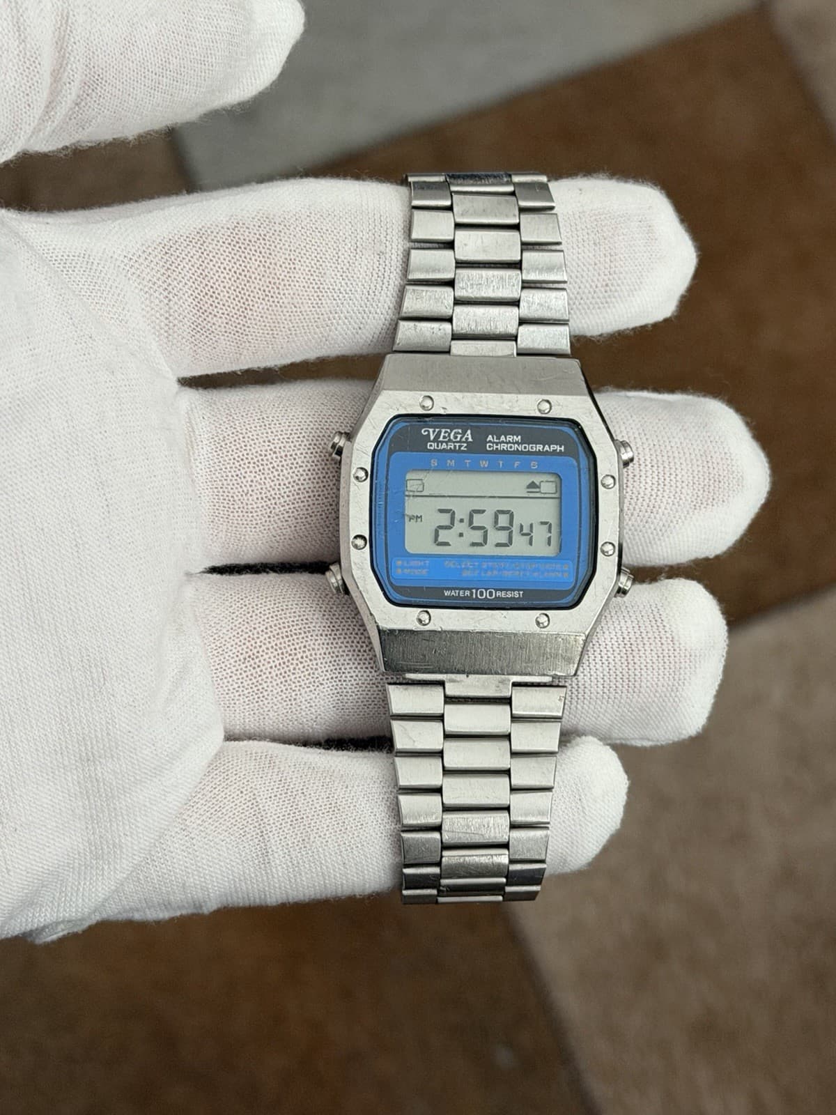 Rare Vintage Citizen Vega Alarm Chronograph Digital Watch 4928-397061 JDM 1980s - Image 1