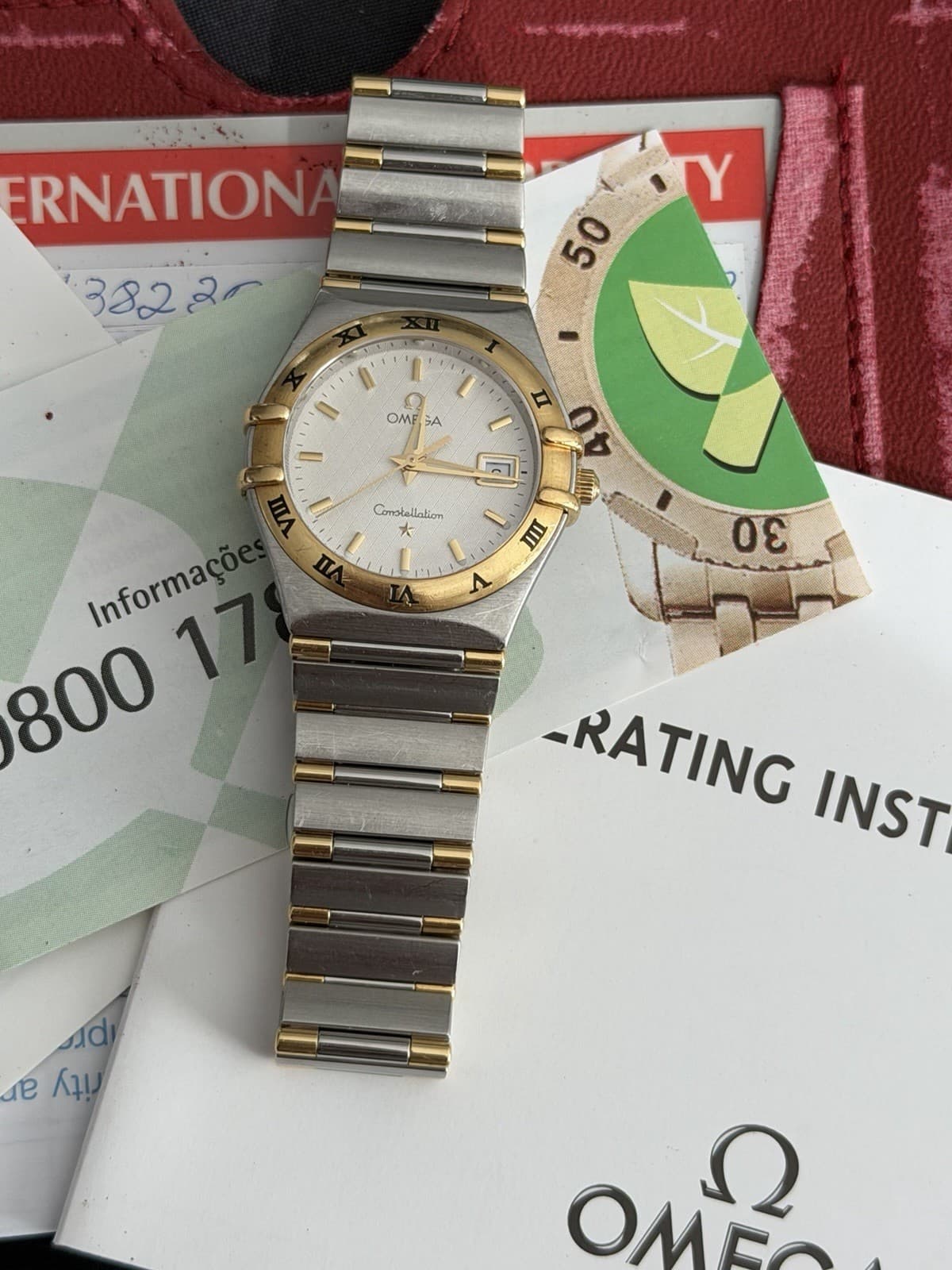 Rare Vintage Omega Constellation 13823000 18K Gold & Steel Quartz Dress Watch - Image 1