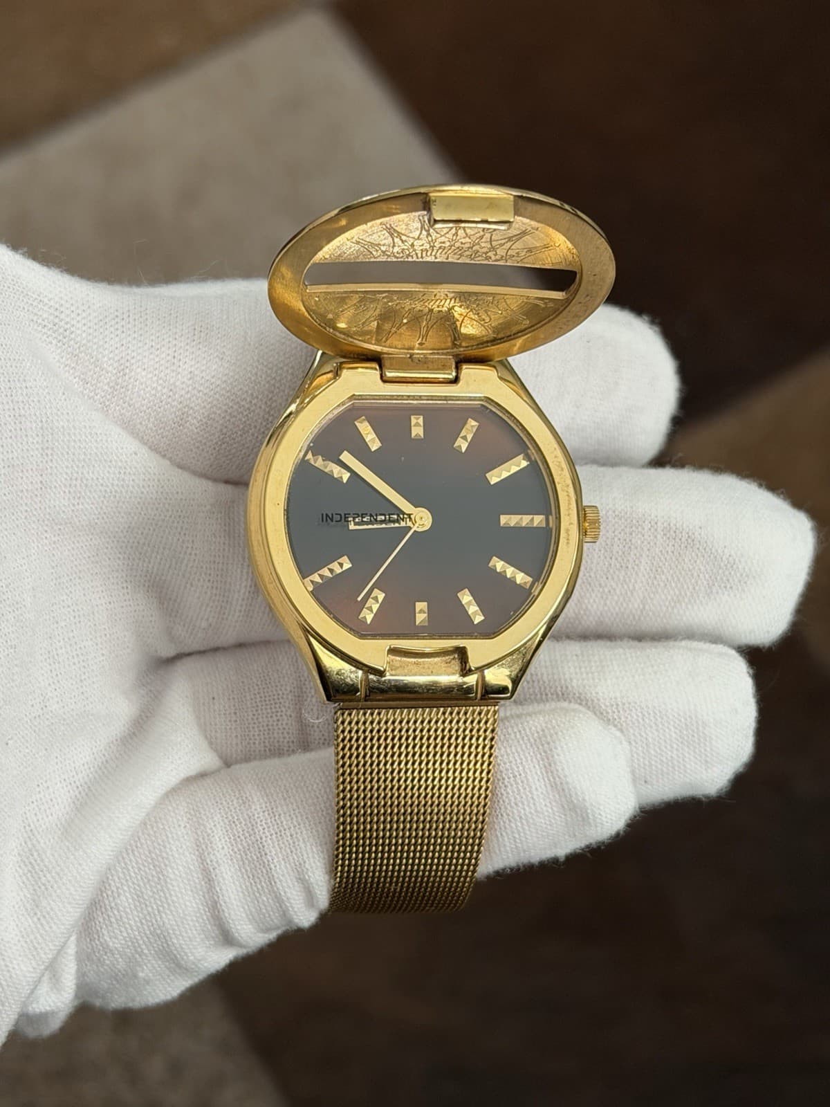 Rare Vintage Citizen Independent Flip Top Men’s Dress Watch JDM 1990s - Image 1