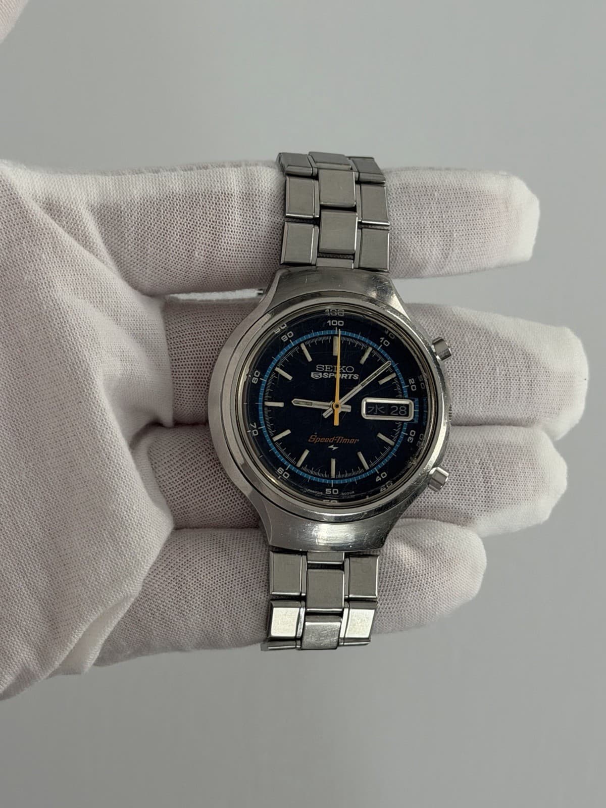 Seiko 5 Sports Speedtimer 7015-8000 Vintage Automatic Chronograph Watch JDM 70s
