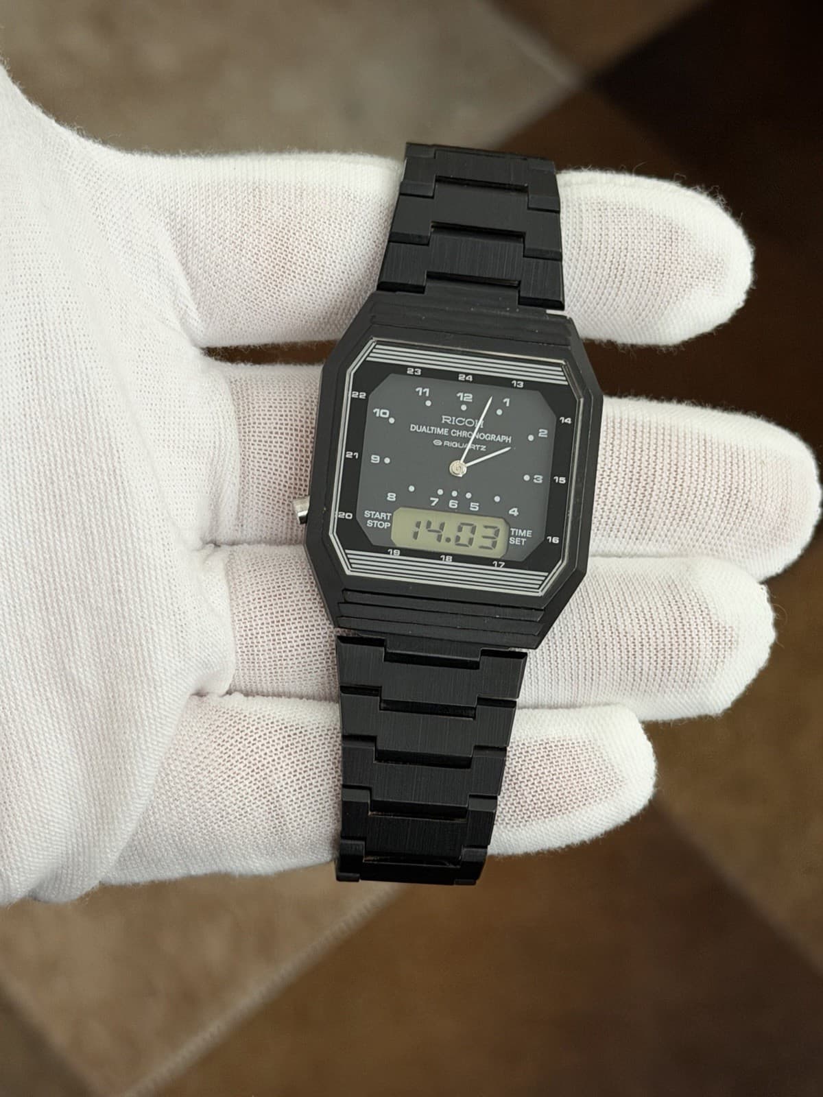Rare Vintage Ricoh Riquartz Dual Time Chronograph Ana-Digi Men’s Watch JDM 1980s - Image 1