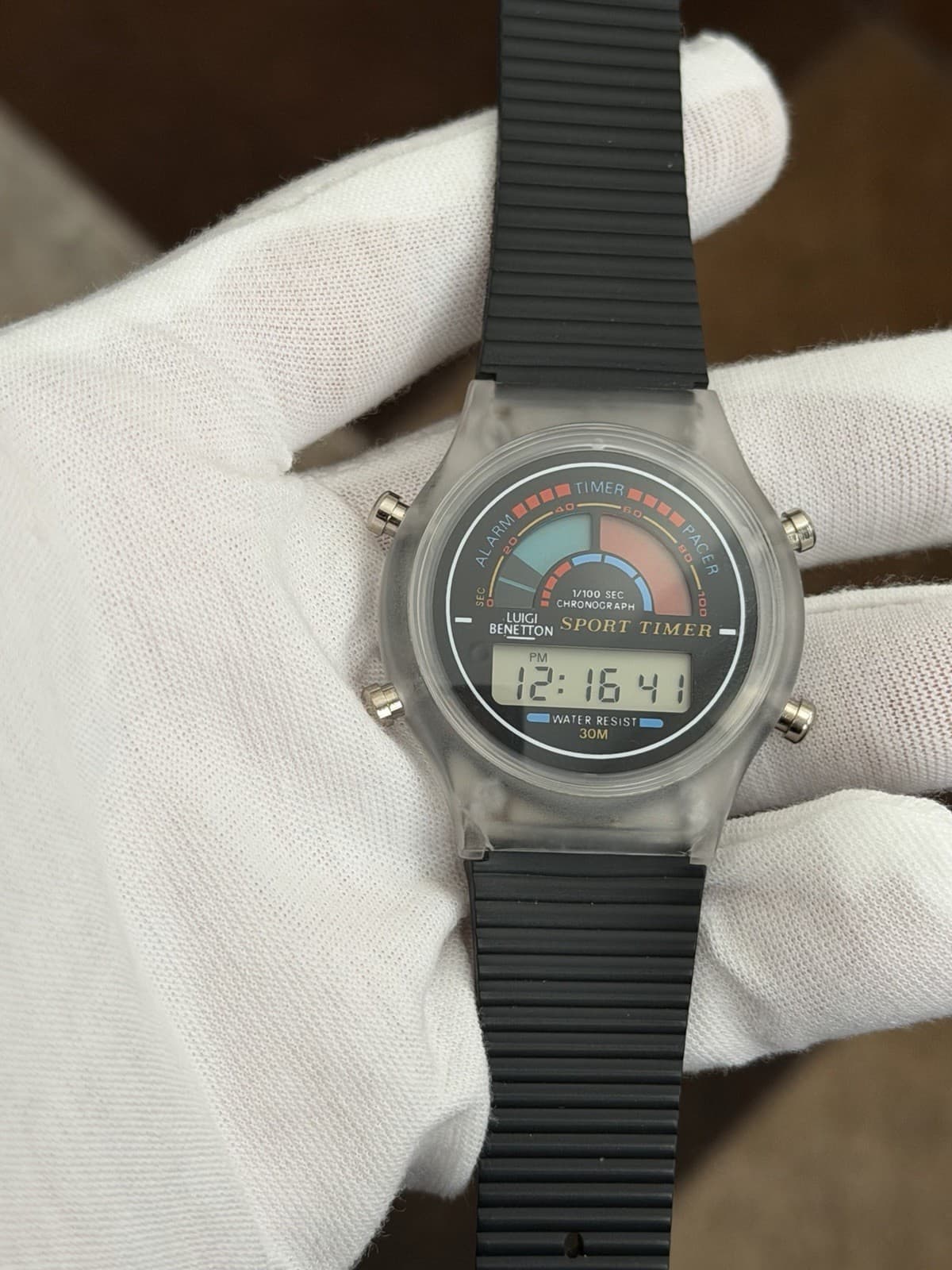 Rare Vintage Luigi Benetton Sports Timer Men’s Digital Sports Watch JDM 1990s - Image 1