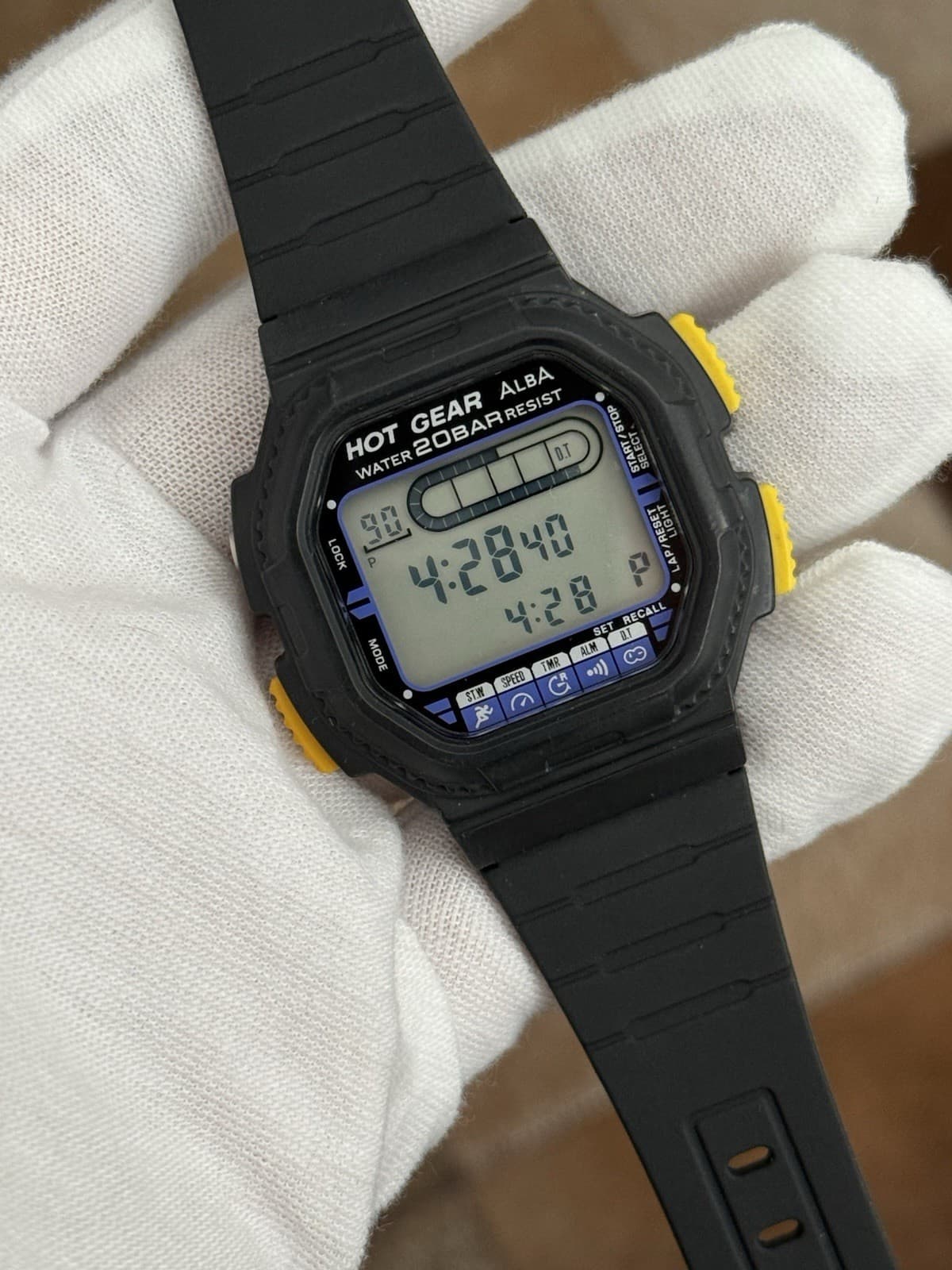 Rare Vintage Seiko Alba Hot Gear W359-4A58 Men’s Digital Sports Watch JDM 1990s - Image 1