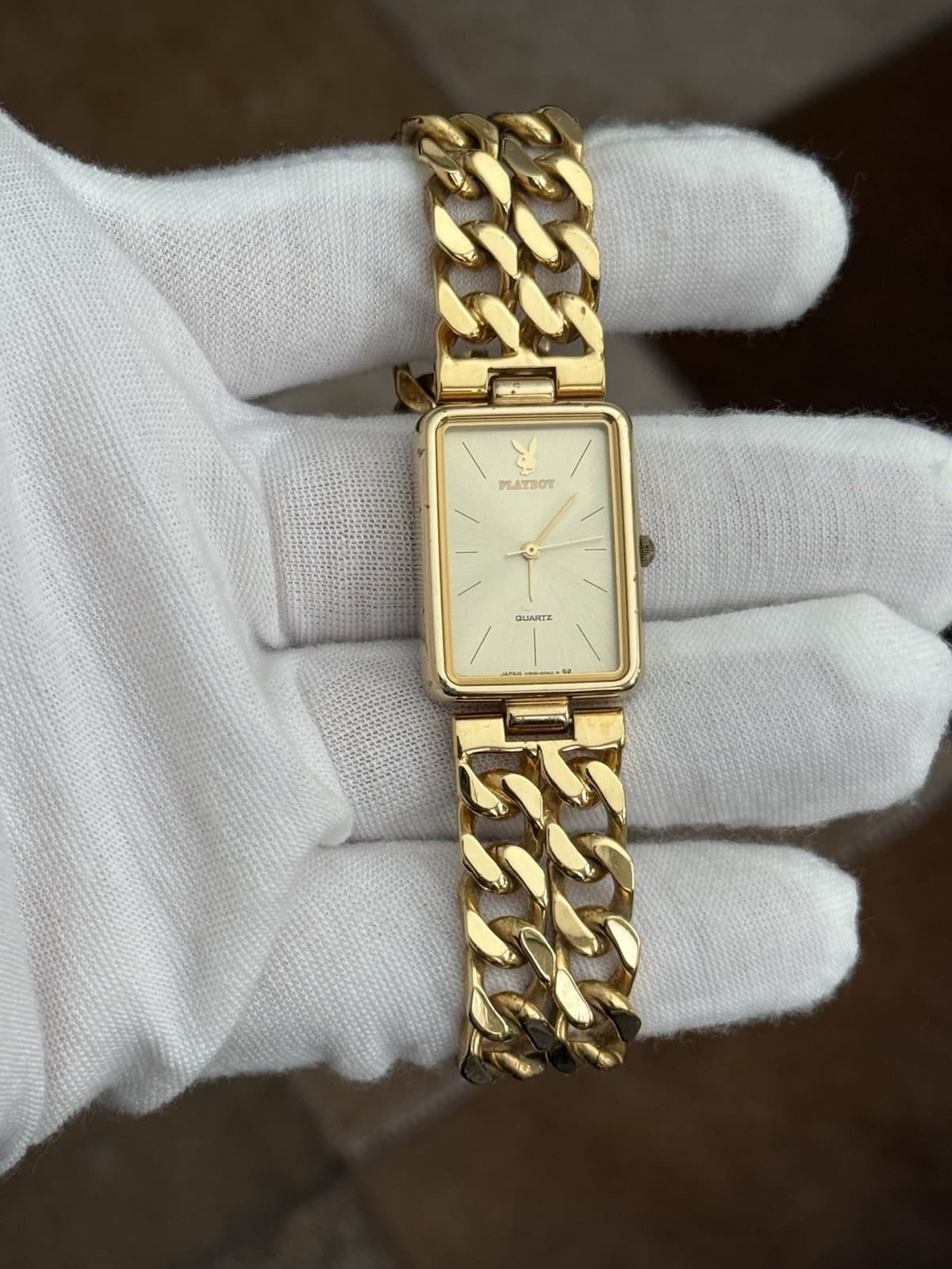 Rare Vintage Seiko x Playboy V306-5030 Men’s Cuban Link Bracelet Watch JDM 1980s - Image 1