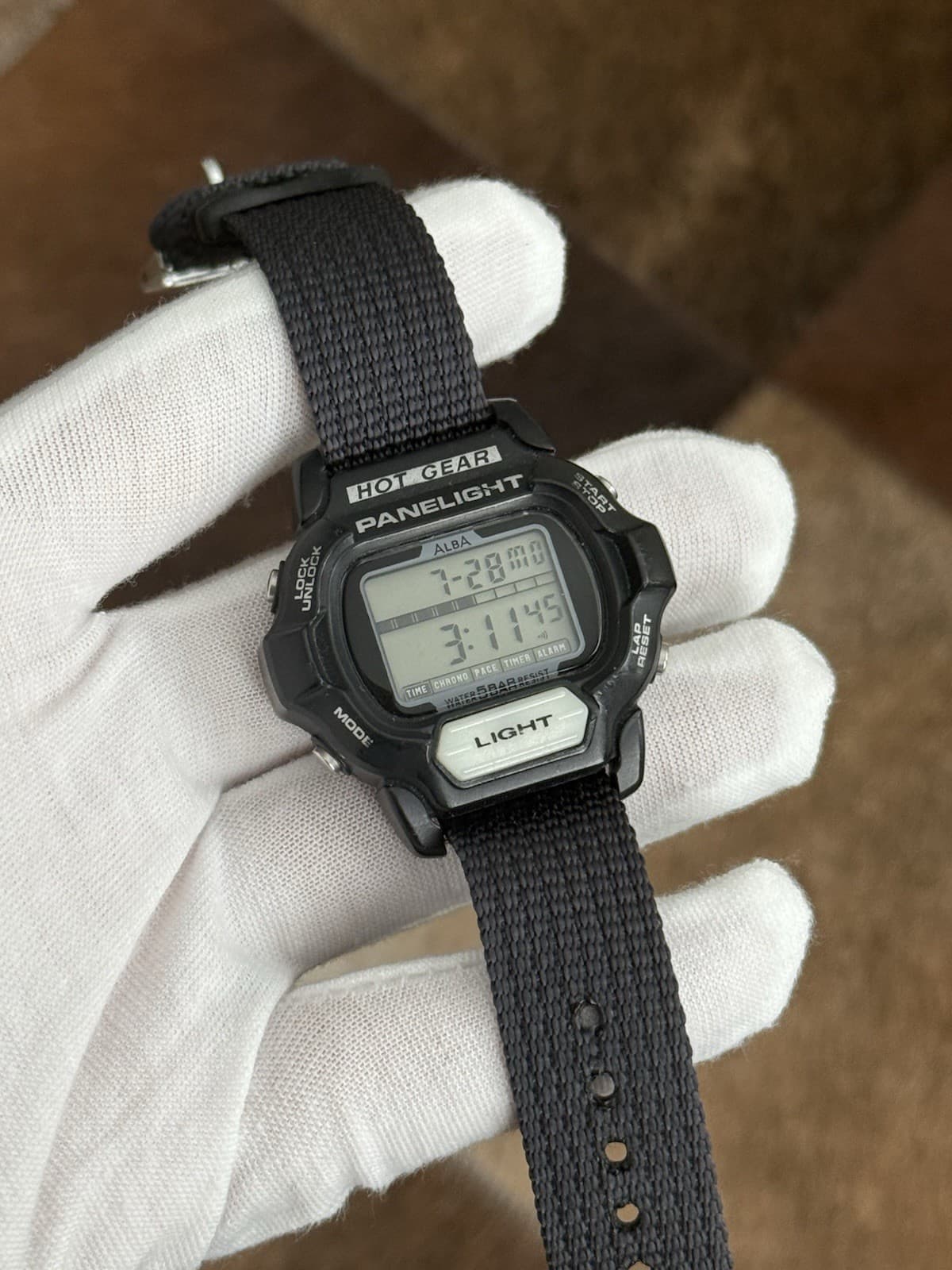 Rare Vintage Alba Hot Gear Panelight Men’s Digital Sports Watch W620-4090 JDM - Image 1