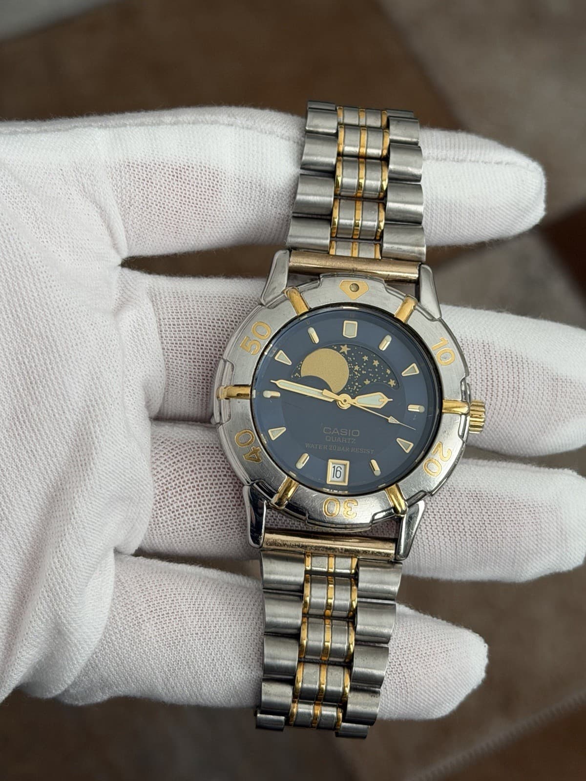 Rare Vintage Casio Moon Phase MD-717 Men’s Quartz Sports Watch JDM 1980s