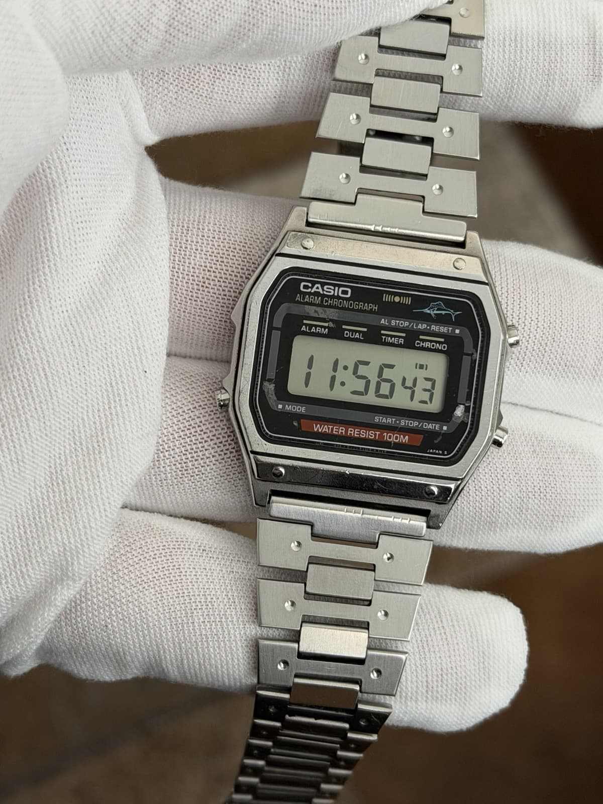 Rare Vintage Casio Marlin WS-740 Alarm Chronograph Digital Sports Watch JDM 80s