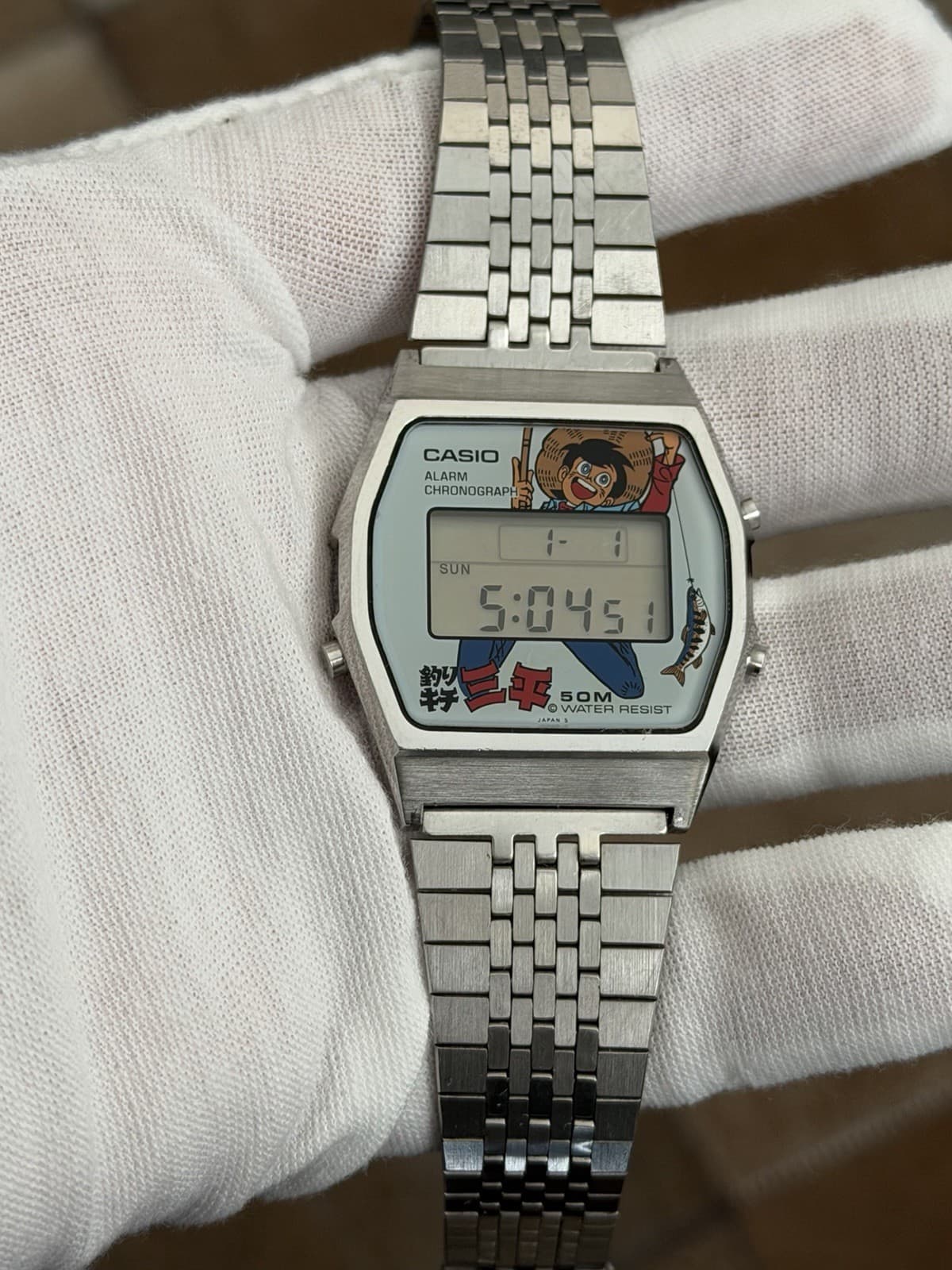 Rare Vintage Casio W-30 Sanpei Fisherman Digital Watch JDM 1980s Module 152 - Image 1