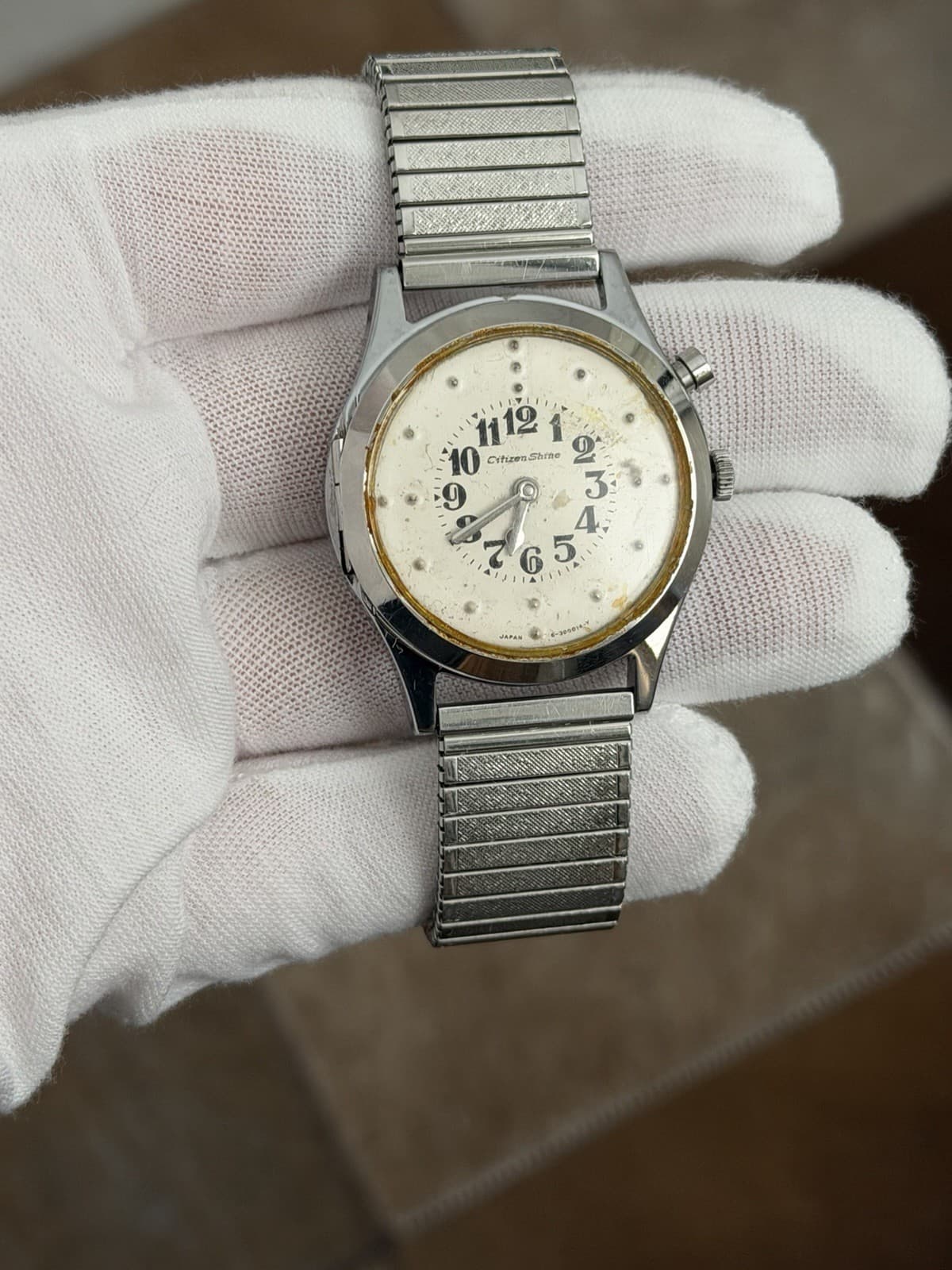 Rare Vintage Citizen Shine Manual Wind Men’s Flip Top Braille Watch JDM 1960s - Image 1