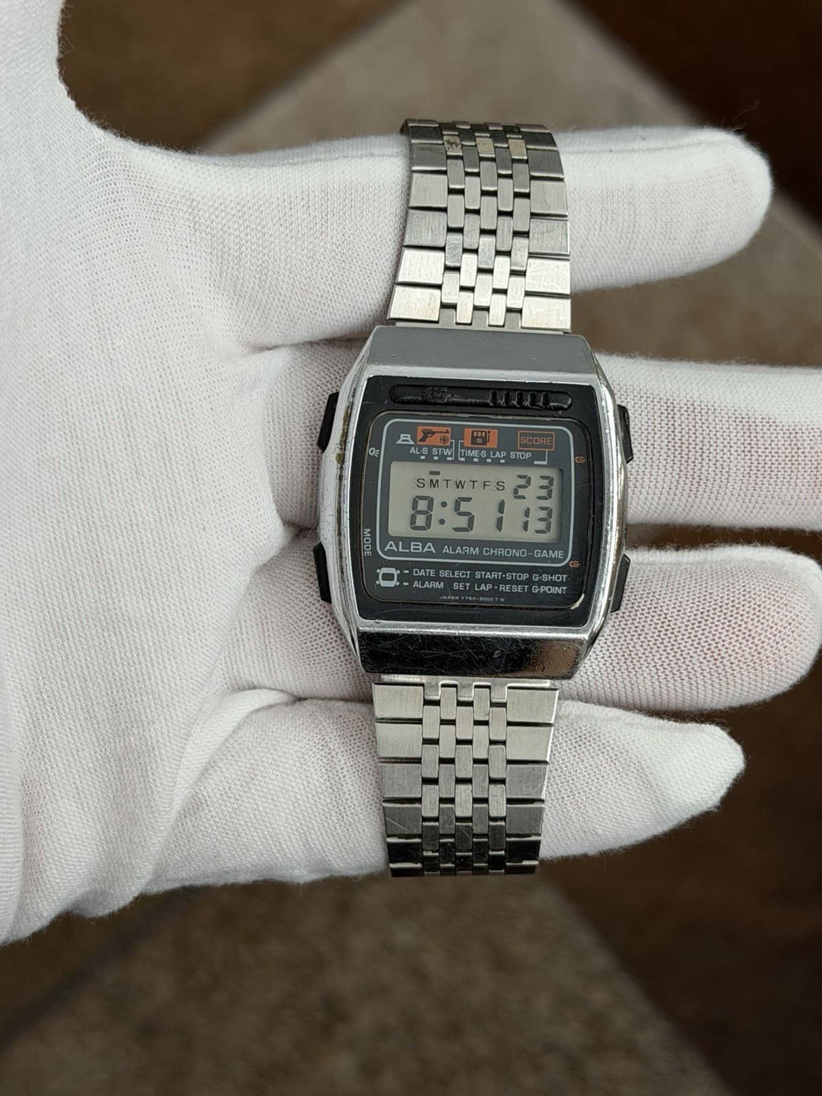 Rare Vintage Alba Alarm Chrono Game Y760-5000 Men’s Digital Sports Watch JDM 80s - Image 1
