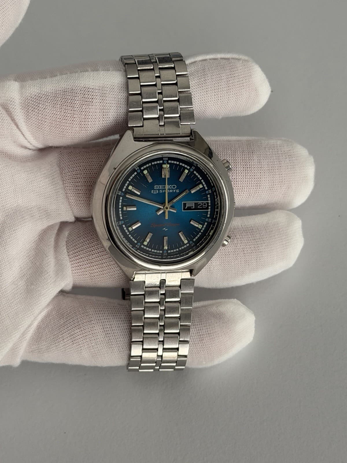 Seiko 5 Sports Speedtimer 7015-7000 Vintage Automatic Chronograph Watch JDM 70s
