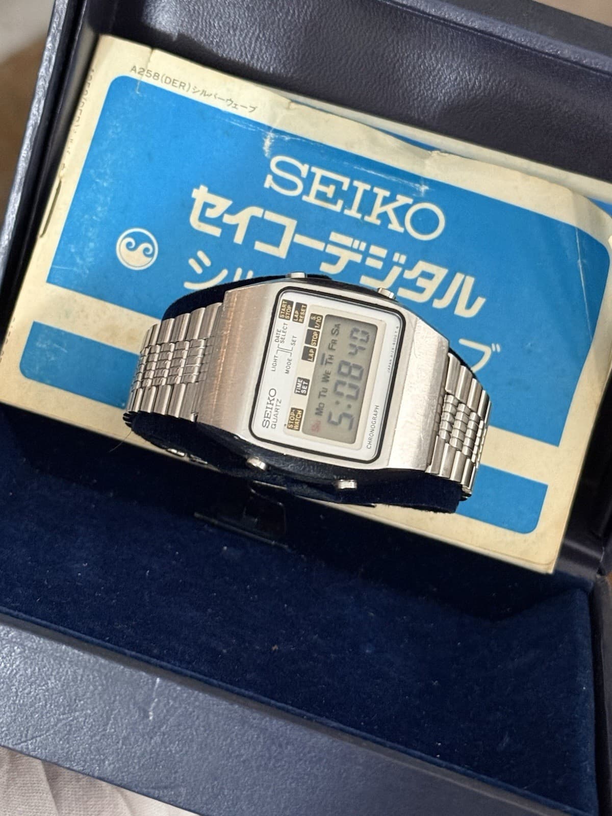 Rare Vintage Seiko A129-5000 Men’s Digital Chronograph Sports Watch JDM 1970s - Image 1