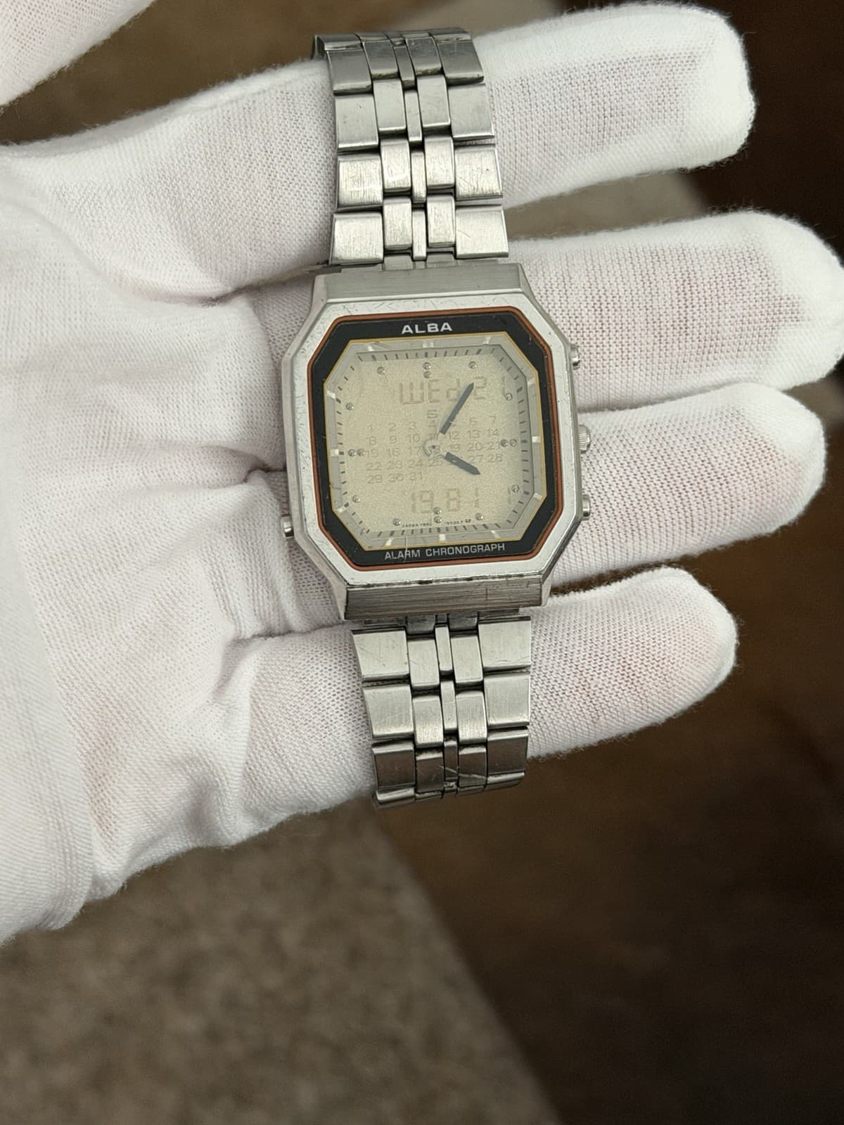 Rare Vintage Alba Y950-5020 Men’s Ana-Digi Calendar Sports Watch JDM 1980s