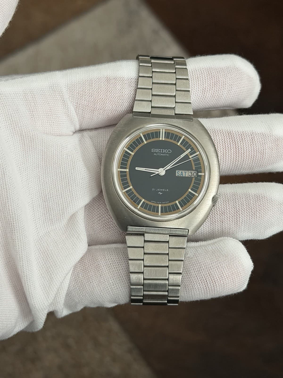 Rare Vintage Seiko 7019-8050 Men’s 21J Automatic Dress Sports Watch JDM 1970s