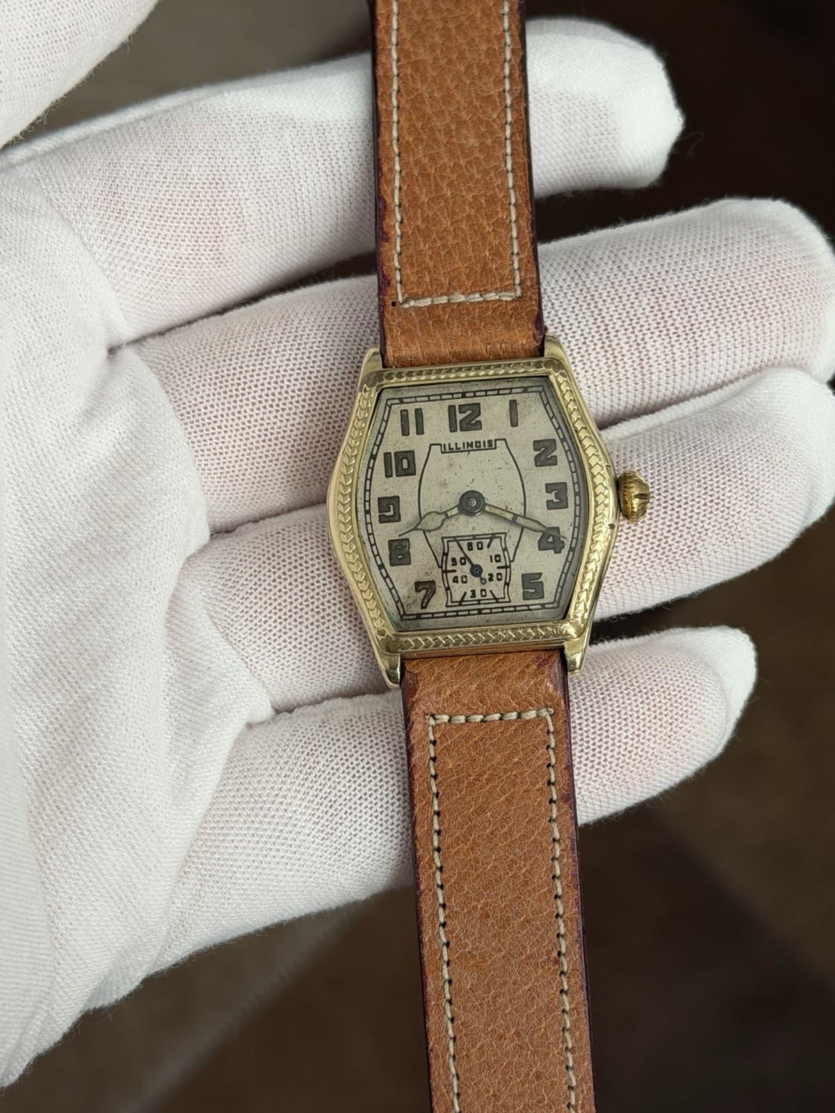 Rare Vintage Illinois Ensign Art Deco Engraved Case Men’s 17J Watch 1920s - Image 1