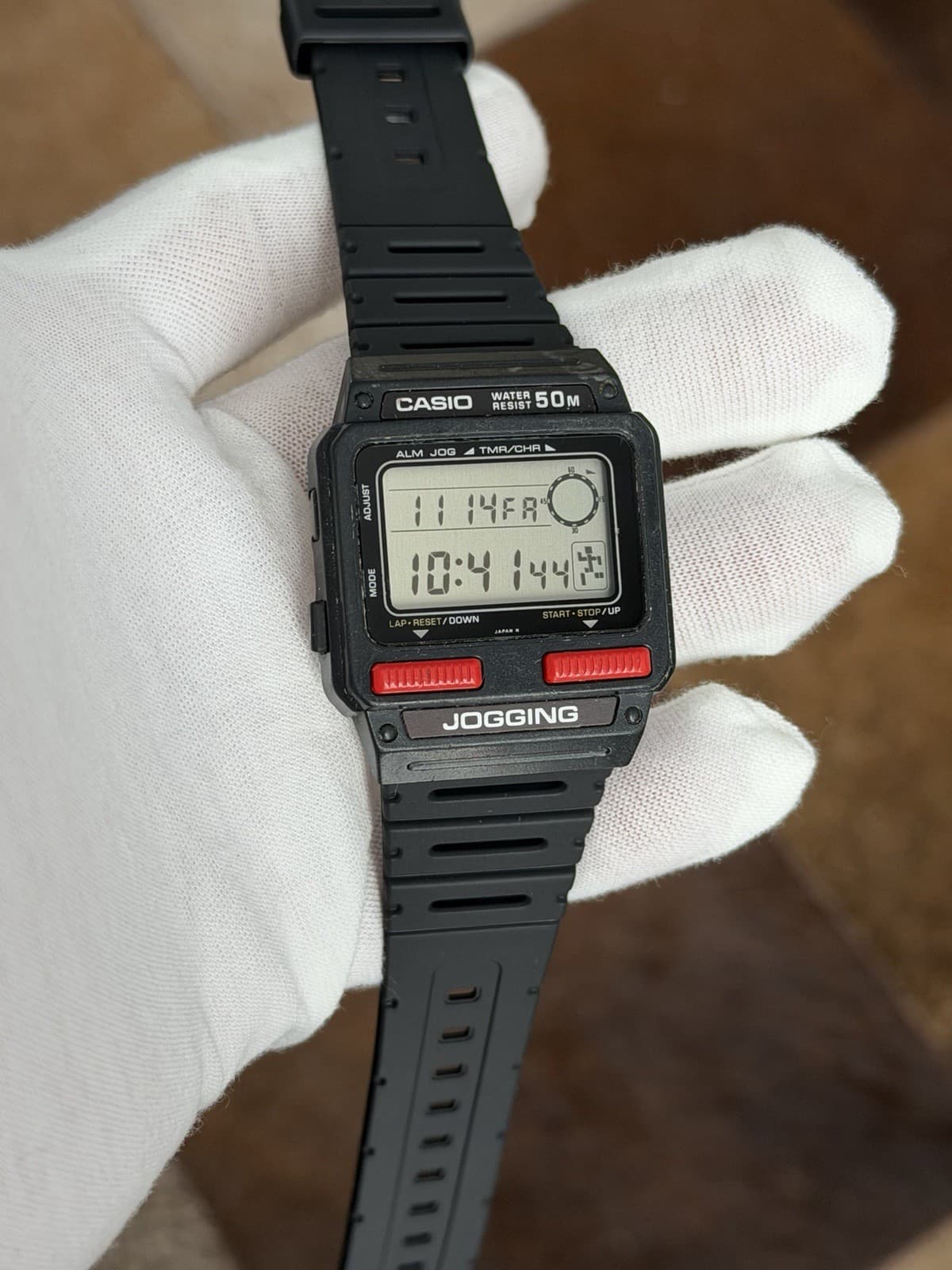 Rare Vintage Casio J-51W Jogging Exercise Men’s Digital Sports Watch JDM 1980s - Image 1