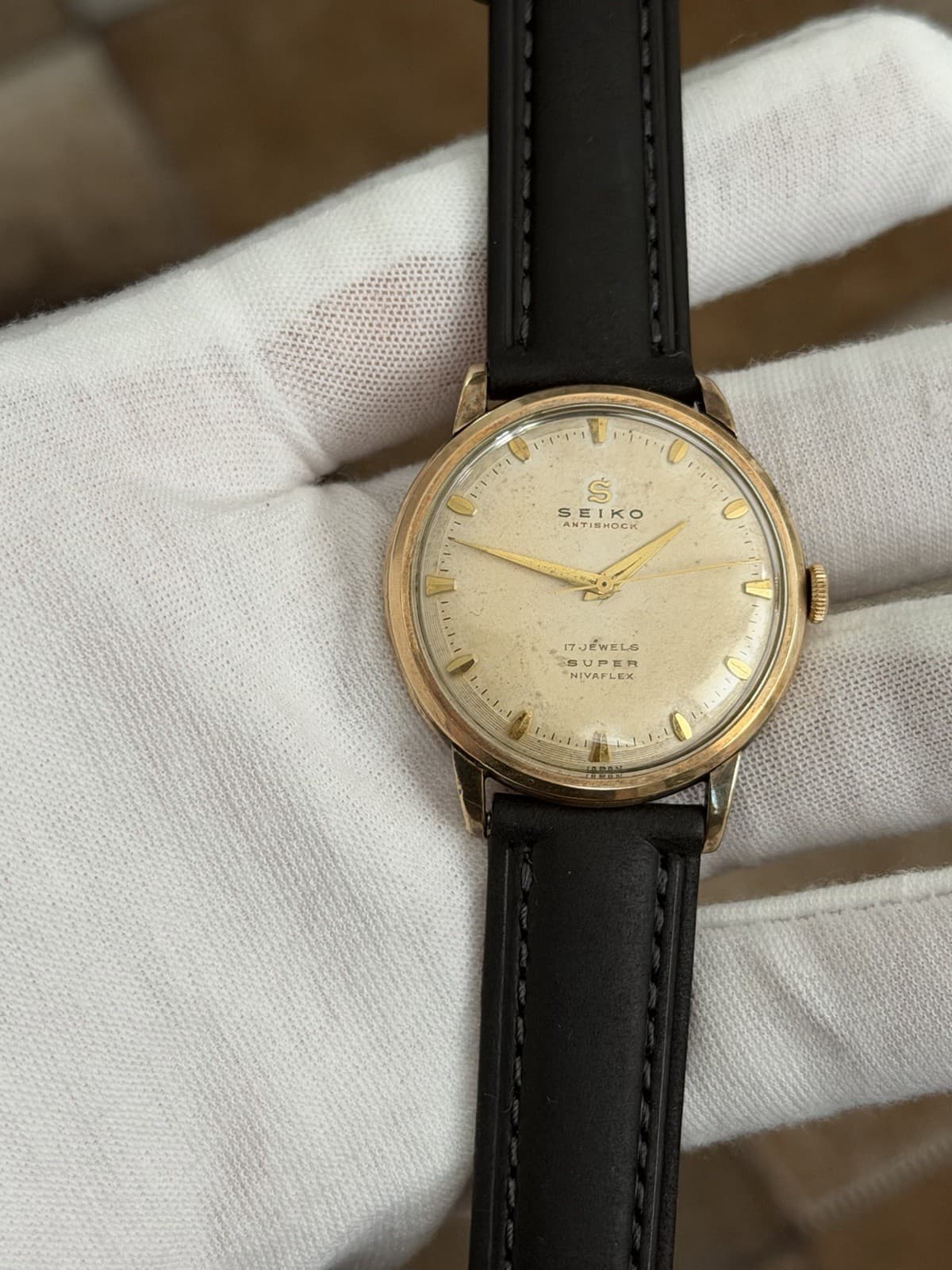 Rare Vintage Seiko Super 14011 Seikosha 17J Manual Classic Dress Watch JDM 1950s