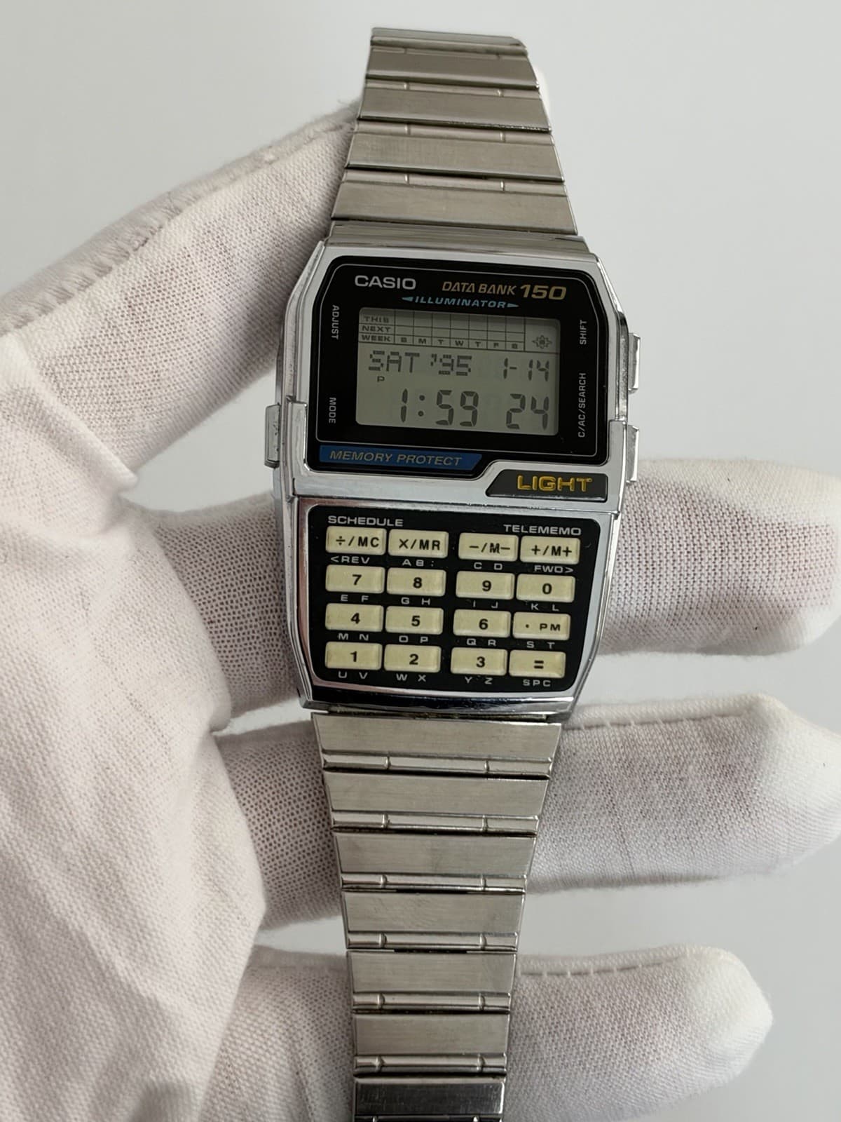 Rare Vintage Casio Data Bank DBC-1500 Men’s Calculator Digital Watch JDM 1990s