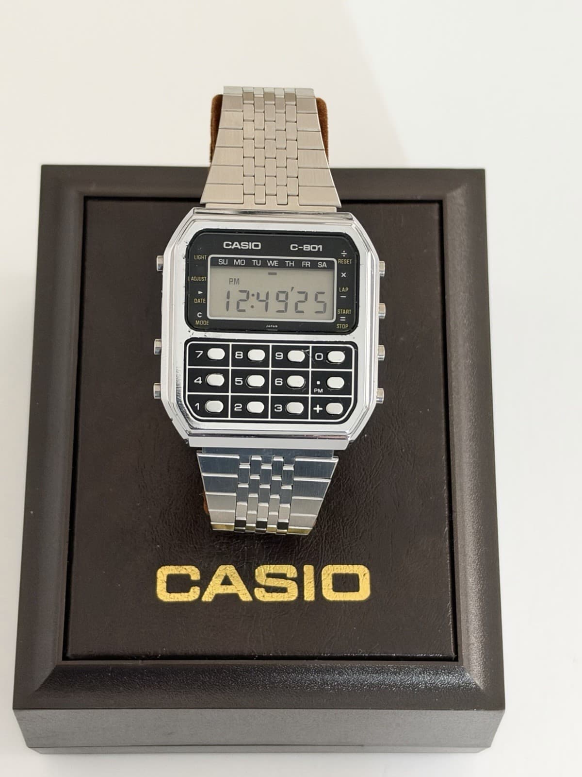 Casio C-801 Men’s Vintage Digital Calculator Sports Watch Module 133 JDM 1980s