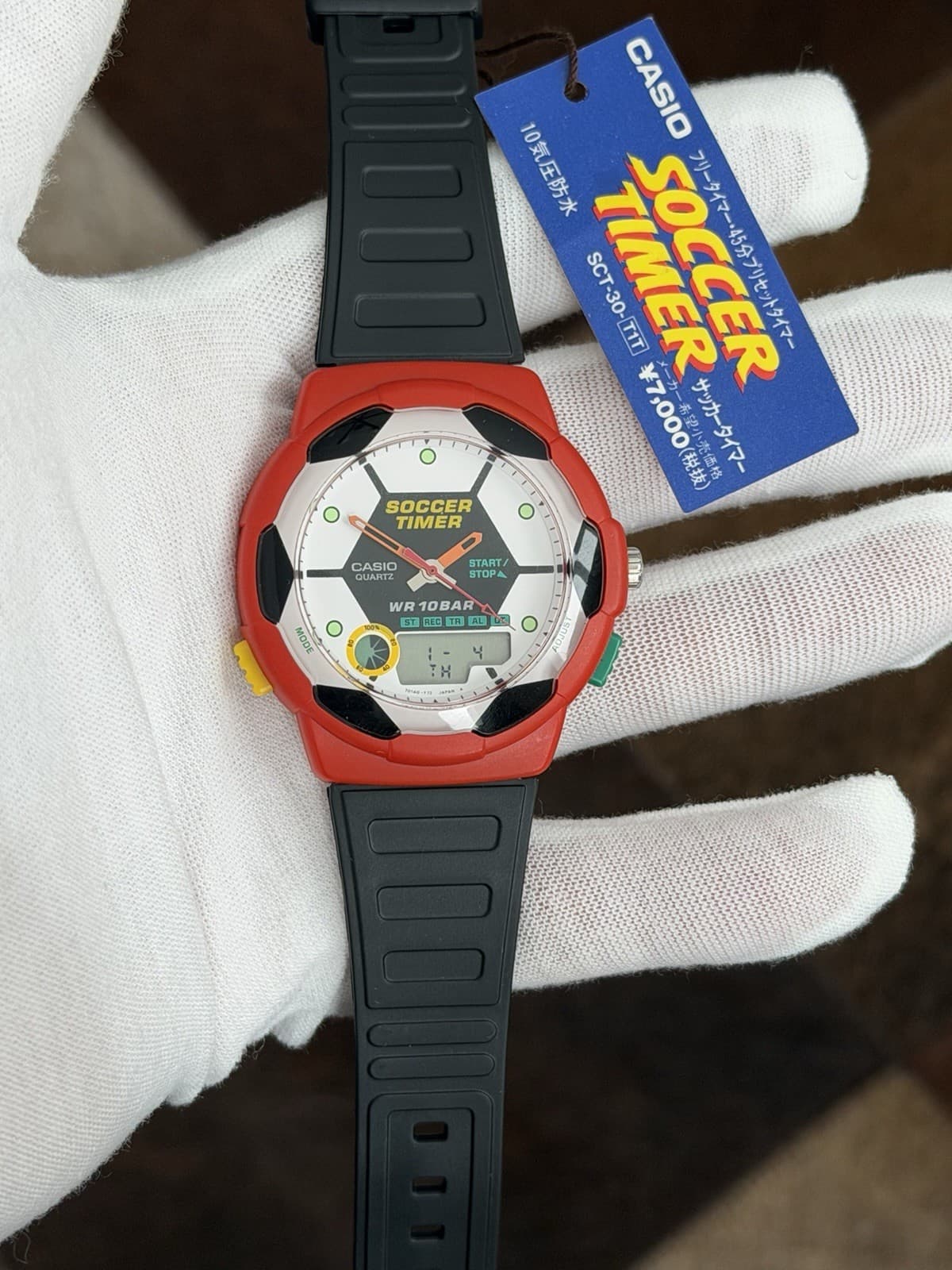 NOS Rare Vintage Casio Soccer Timer SCT-30 Men’s Ana-Digi Sports Watch JDM 80s - Image 1