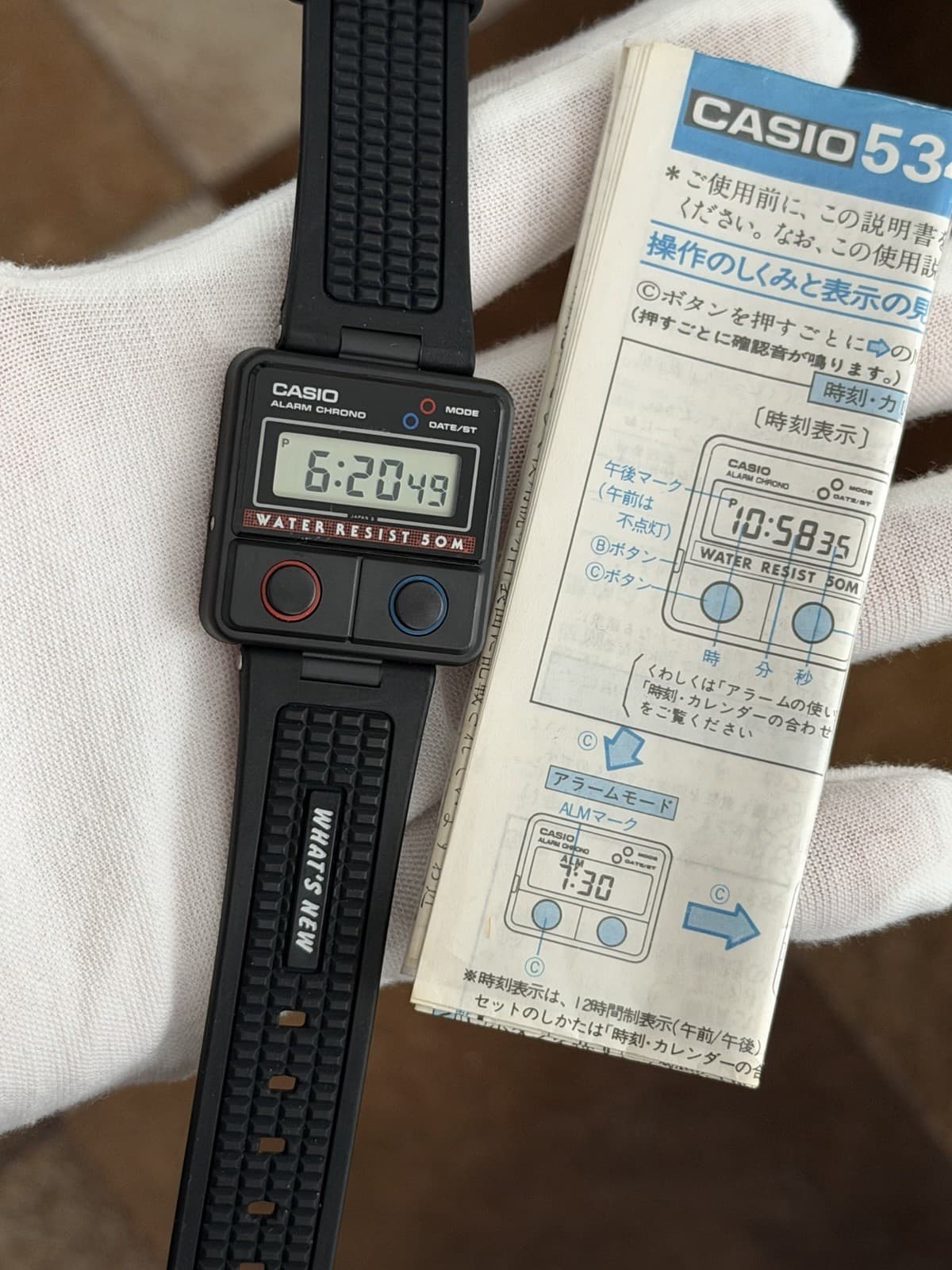 NOS Rare Vintage Casio MN-500W Men’s Digital Sports Watch Module 534 JDM 1980s - Image 1