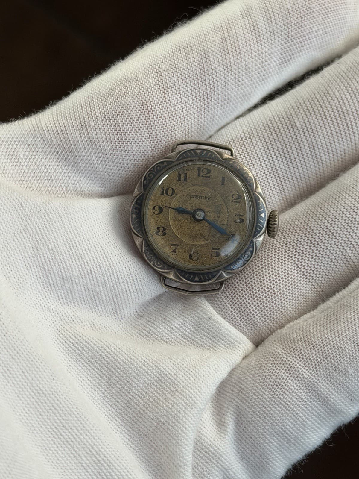 Vintage Wempe Solid Silver Art Deco Engraved Women’s Cocktail Watch 1920s - Image 1