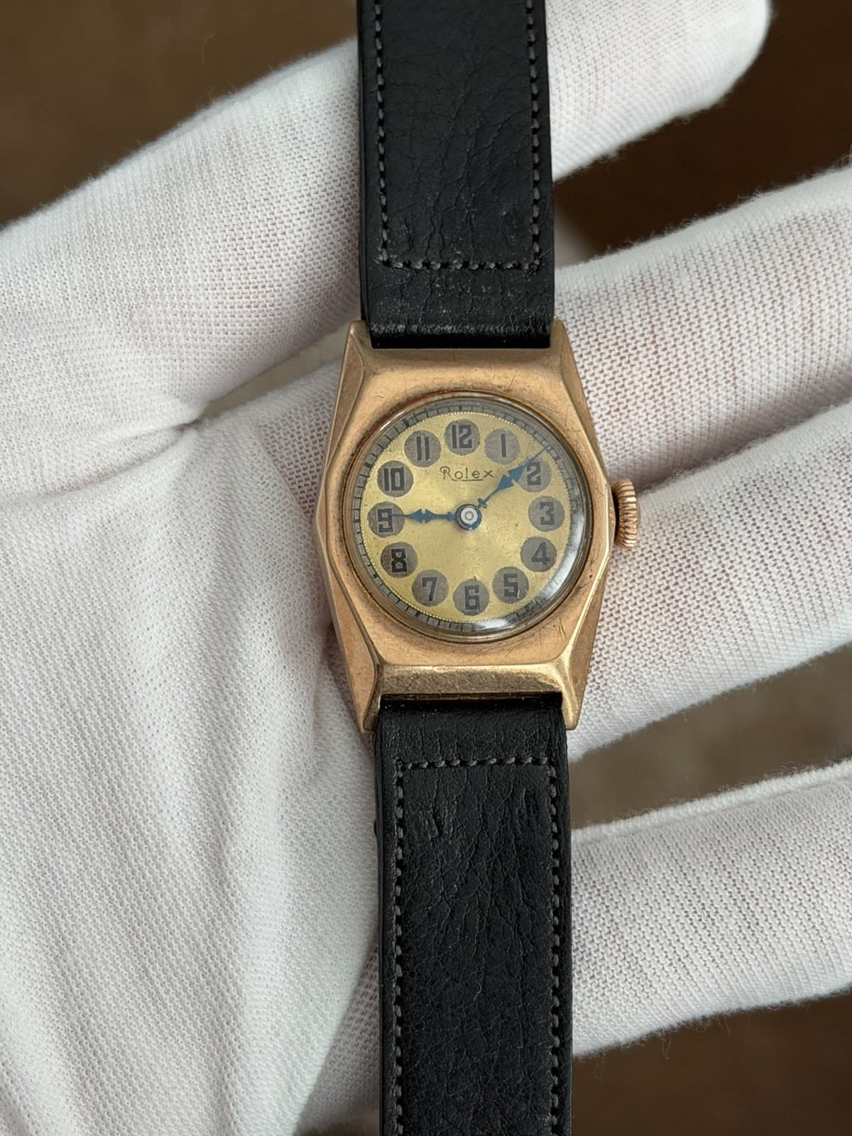 Vintage Rolex Men’s Art Deco 9k Gold Telephone Dial Classic Cocktail Dress Watch - Image 1