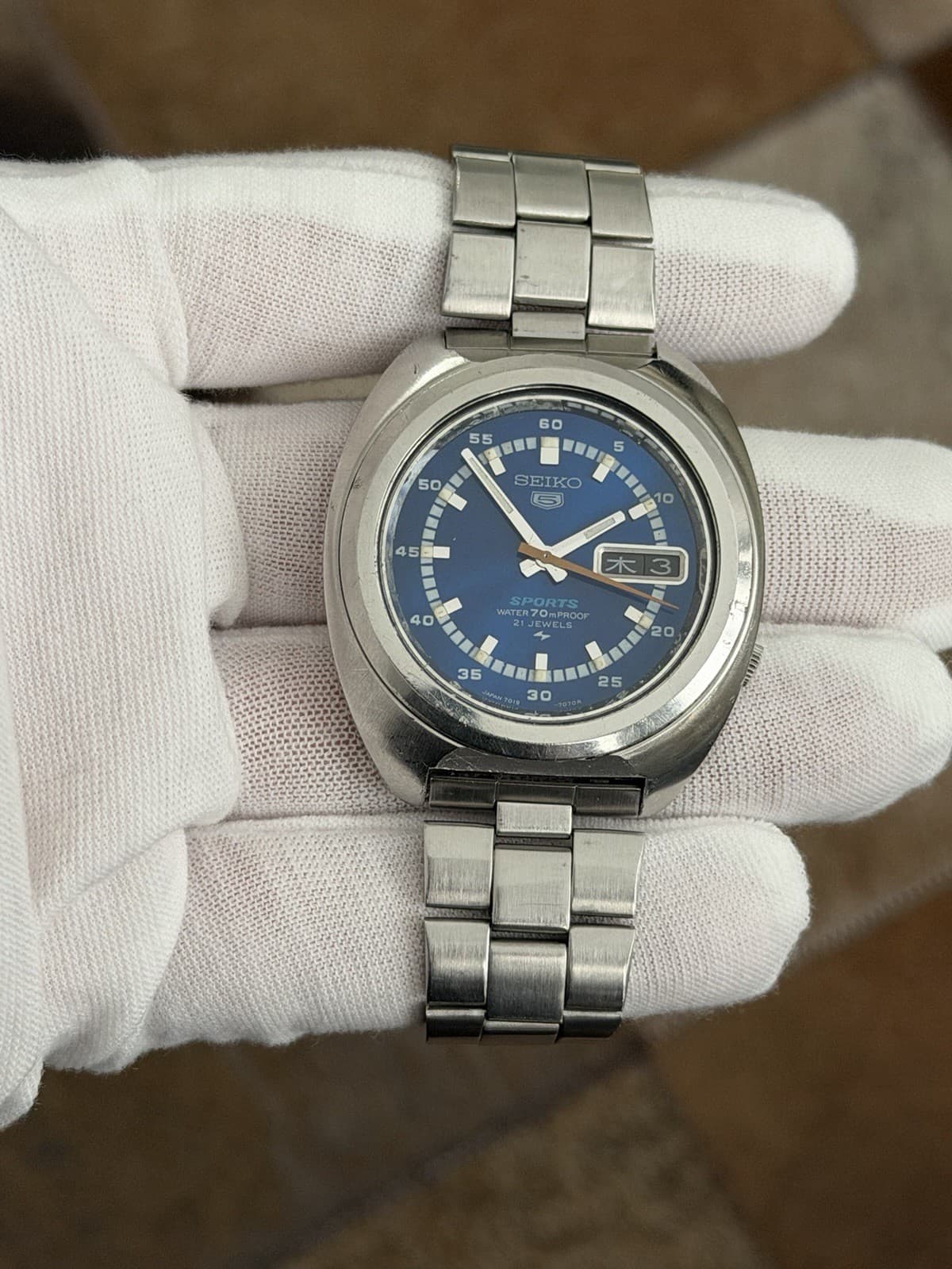 Rare Vintage Seiko 5 Sports 7019-7050 Men’s Automatic Dress Sports Watch JDM 70s