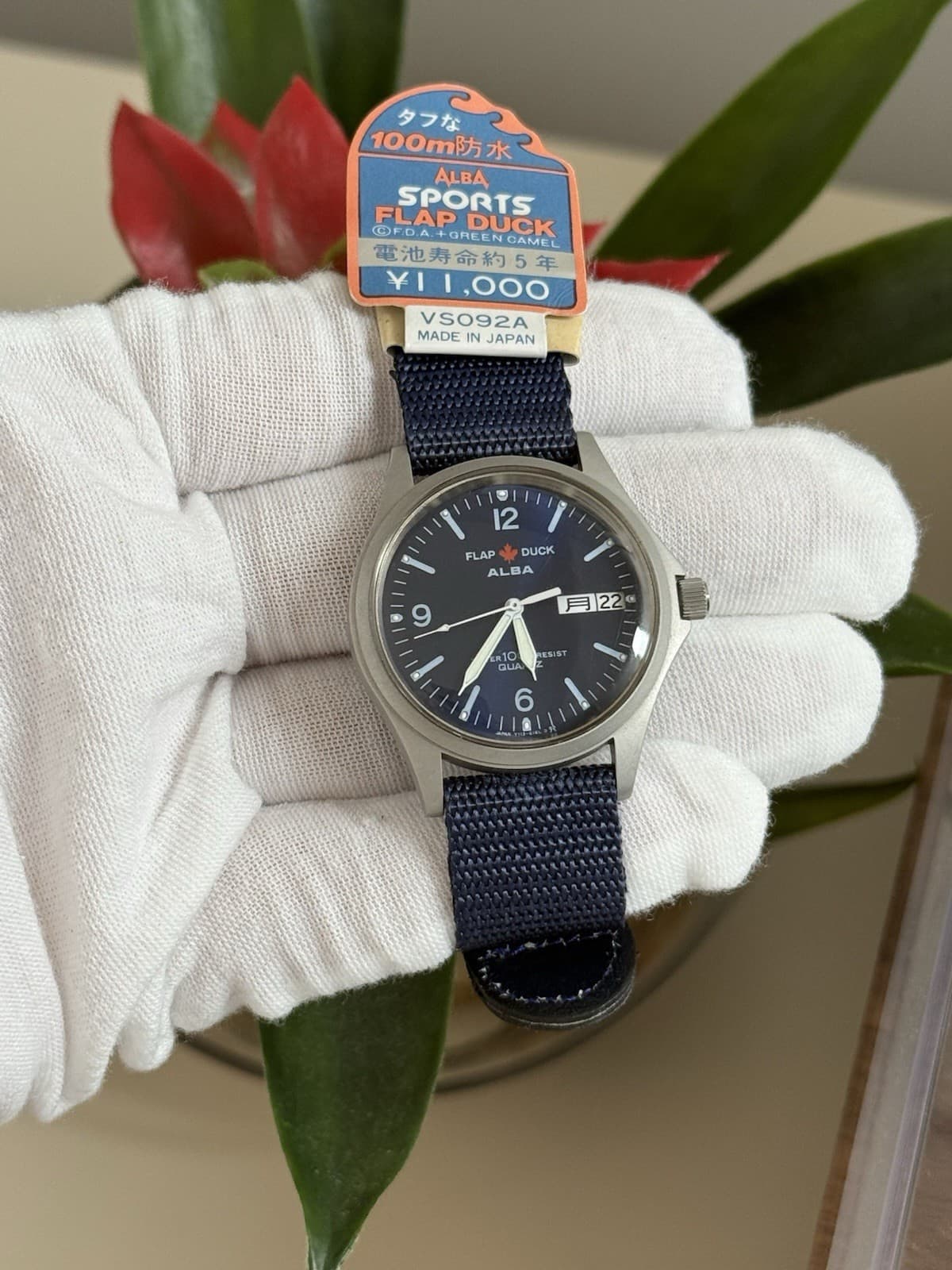 NOS Rare Vintage Alba Flap Duck Y113-6120 Men’s Kanji Sports Watch JDM 1990s - Image 1