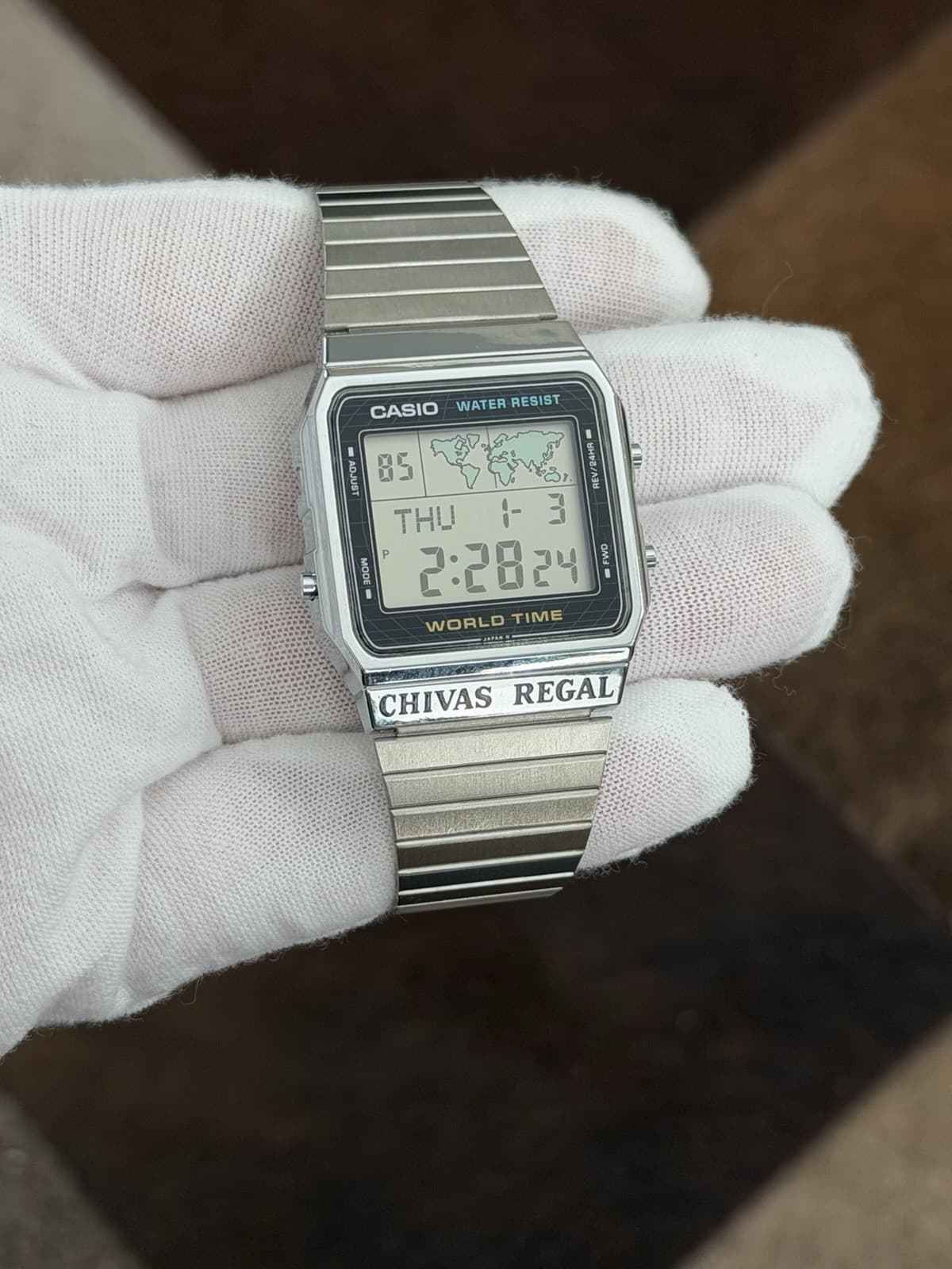Rare Vintage Casio World Time A300U Chivas Regal Men’s Digital Watch JDM 1980s - Image 1