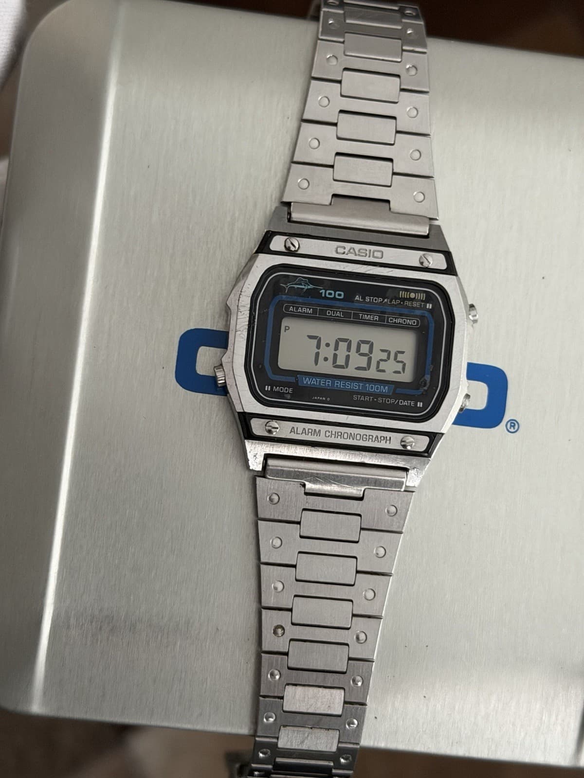 Rare Vintage Casio Marlin WS-710 Alarm Chronograph Digital Sports Watch JDM 80s - Image 1