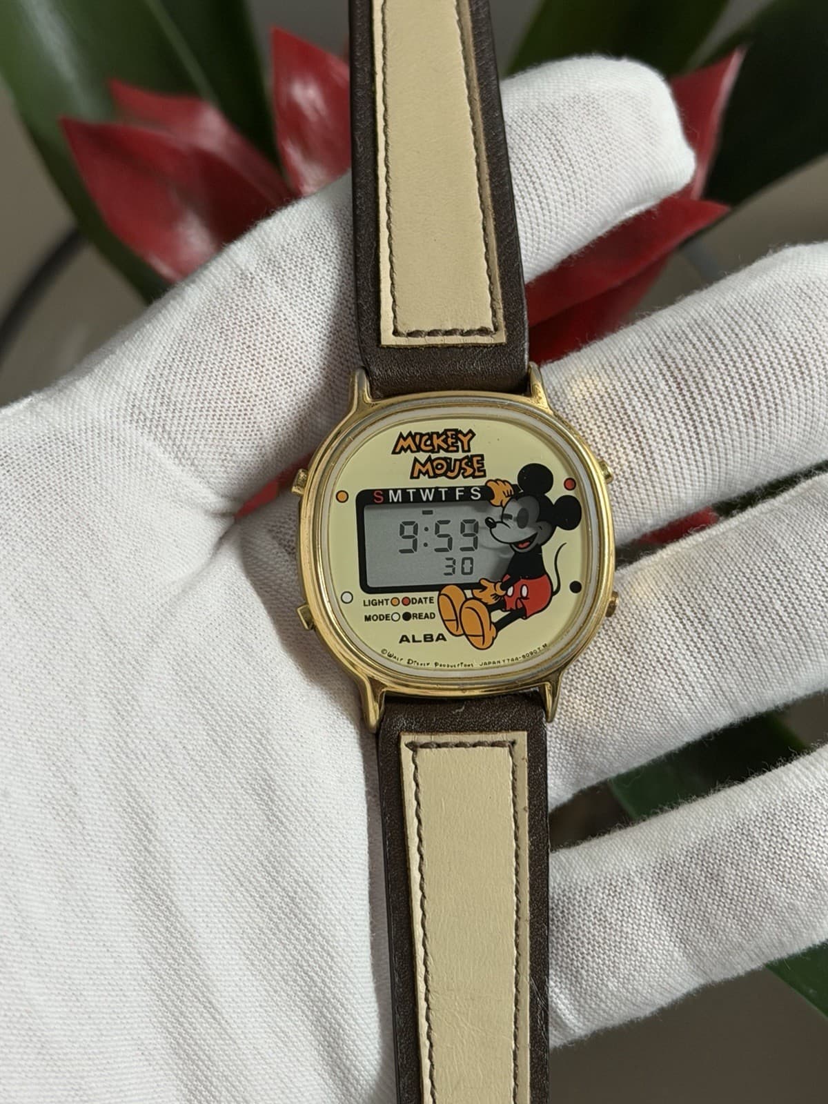 Rare Vintage Seiko Alba Y744-5000 Mickey Mouse Digital Watch JDM 1980s - Image 1
