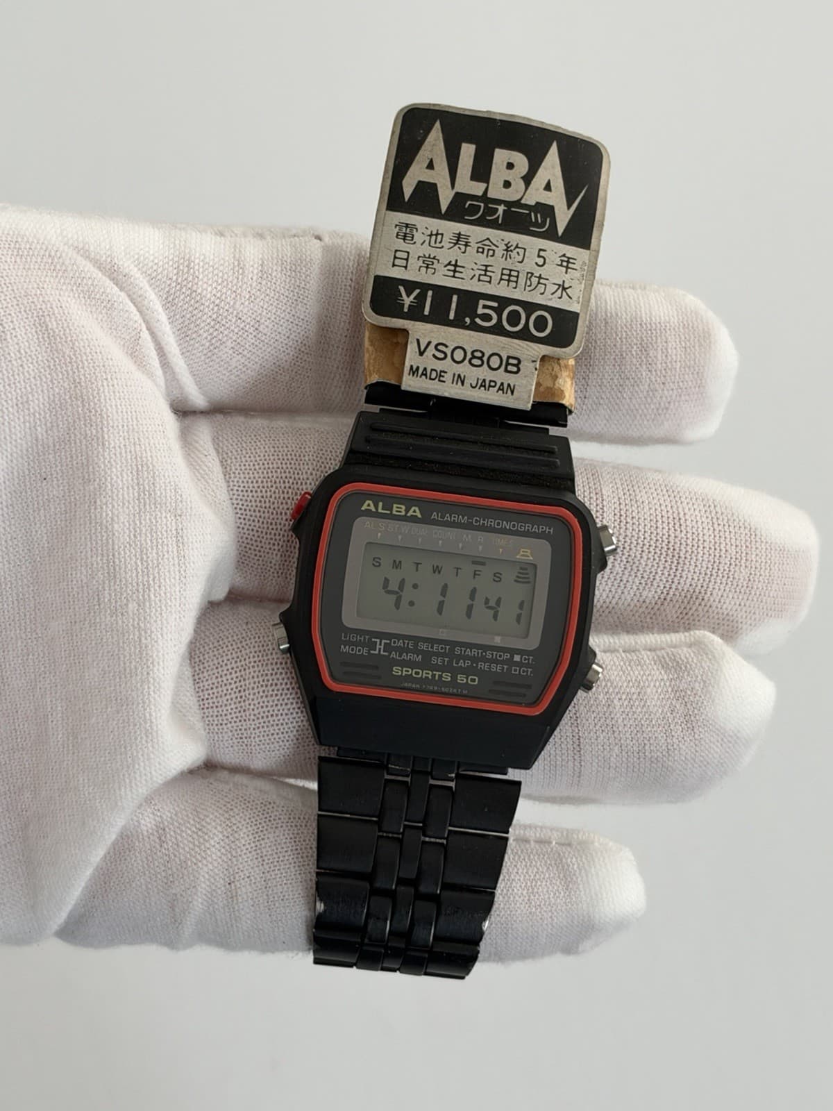 NOS Alba Sports 50 Y749-5020 Men’s Vintage Digital Sports Watch JDM 1980s