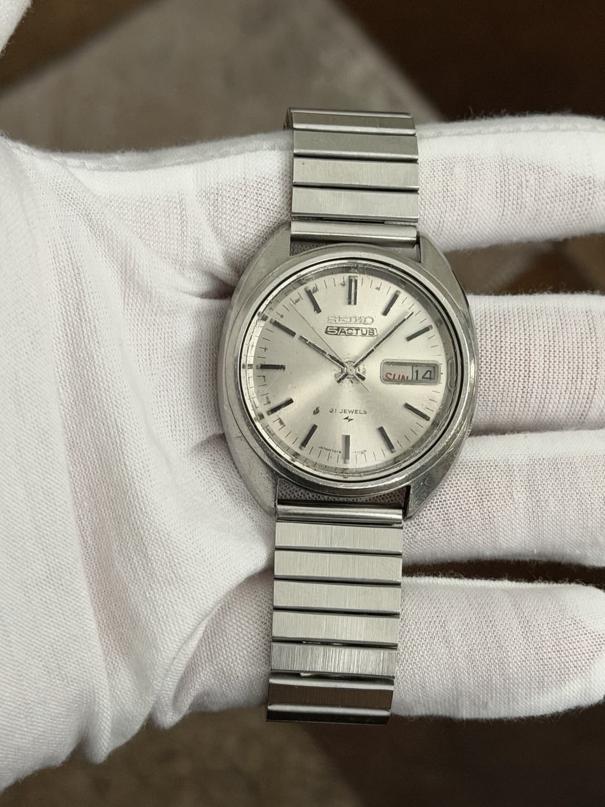 Rare Vintage Seiko 5 Actus 7019-7070 Men’s Automatic Dress Sports Watch JDM 70s