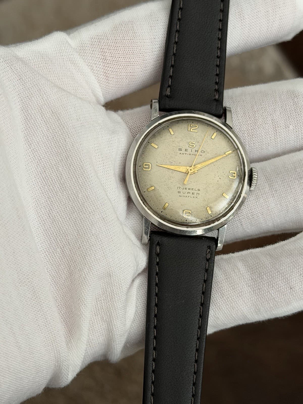 Rare Vintage Seiko Super J13002 Seikosha 17J Manual Classic Dress Watch JDM 50s