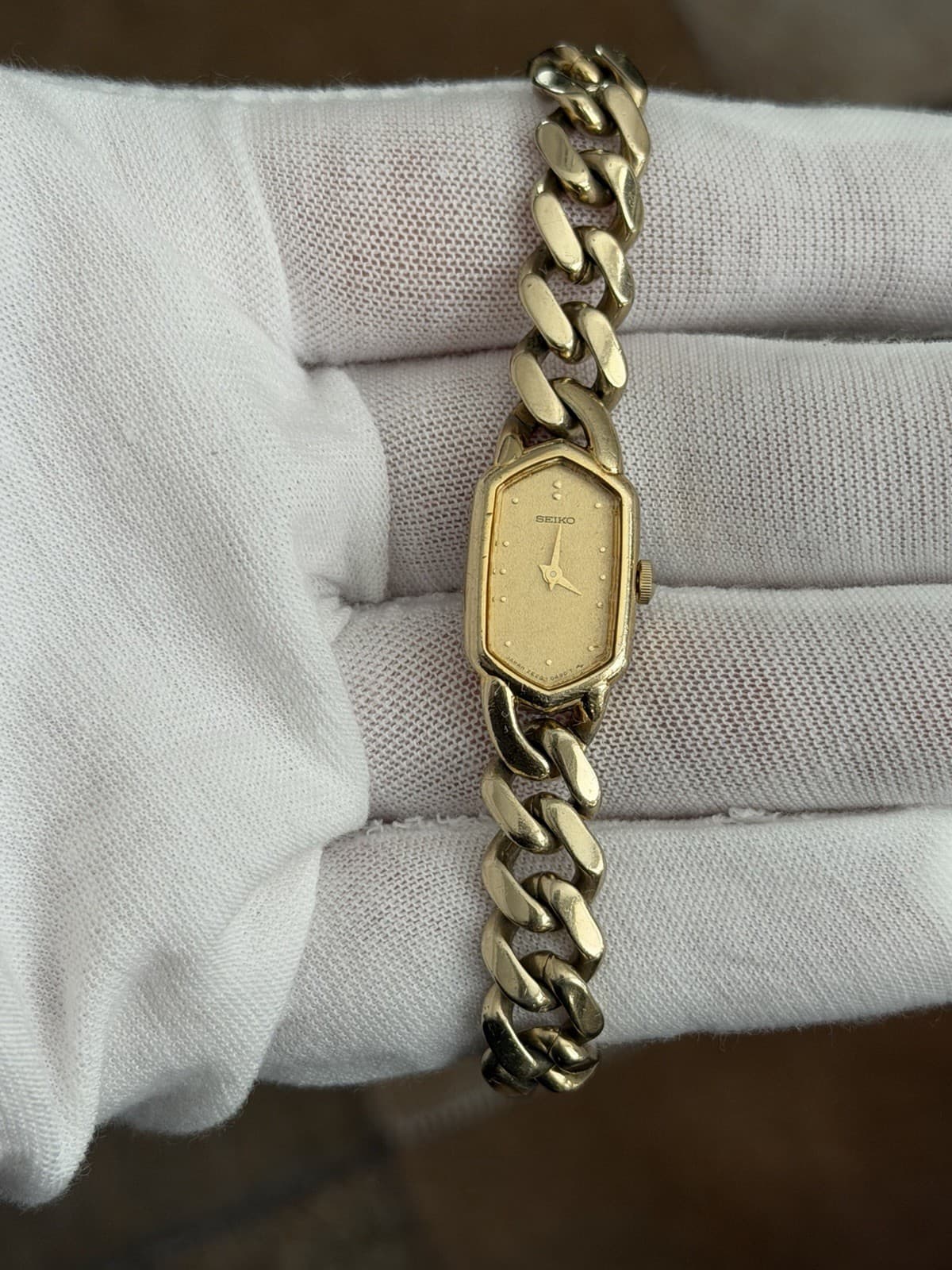 Rare Vintage Seiko 2E20-5360 Men’s Cuban Link Bracelet Dress Watch JDM 1980s - Image 1