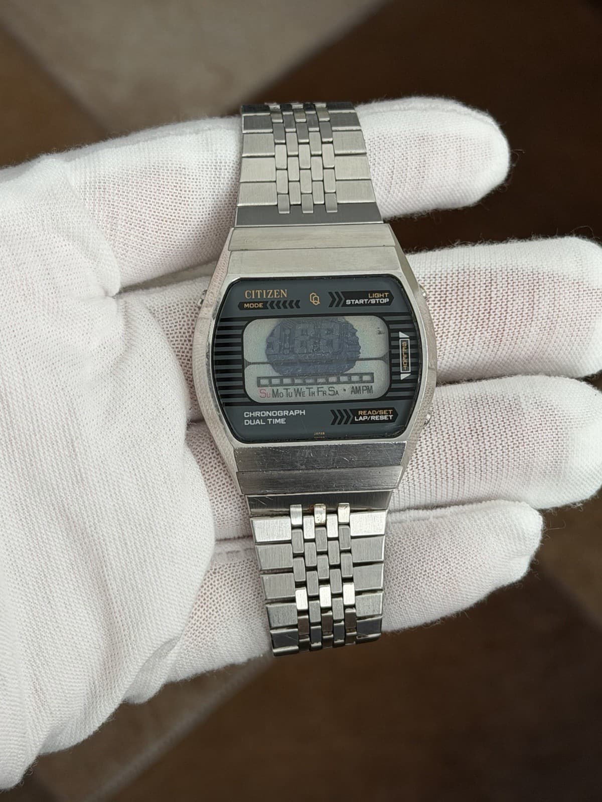 Rare Vintage Citizen Chronograph Dual Time 40-4039 Digital Sports Watch JDM 70s - Image 1