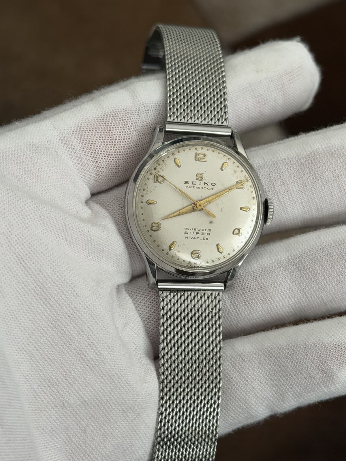 Rare Vintage Seiko Super S13025 Seikosha 15J Men’s Classic Dress Watch JDM 1950s