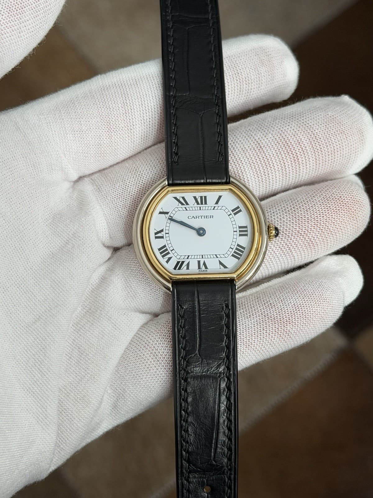 Vintage Cartier Ellipse 78209 Men’s 18k Two Tone Gold Dress Watch 1970s - Image 1