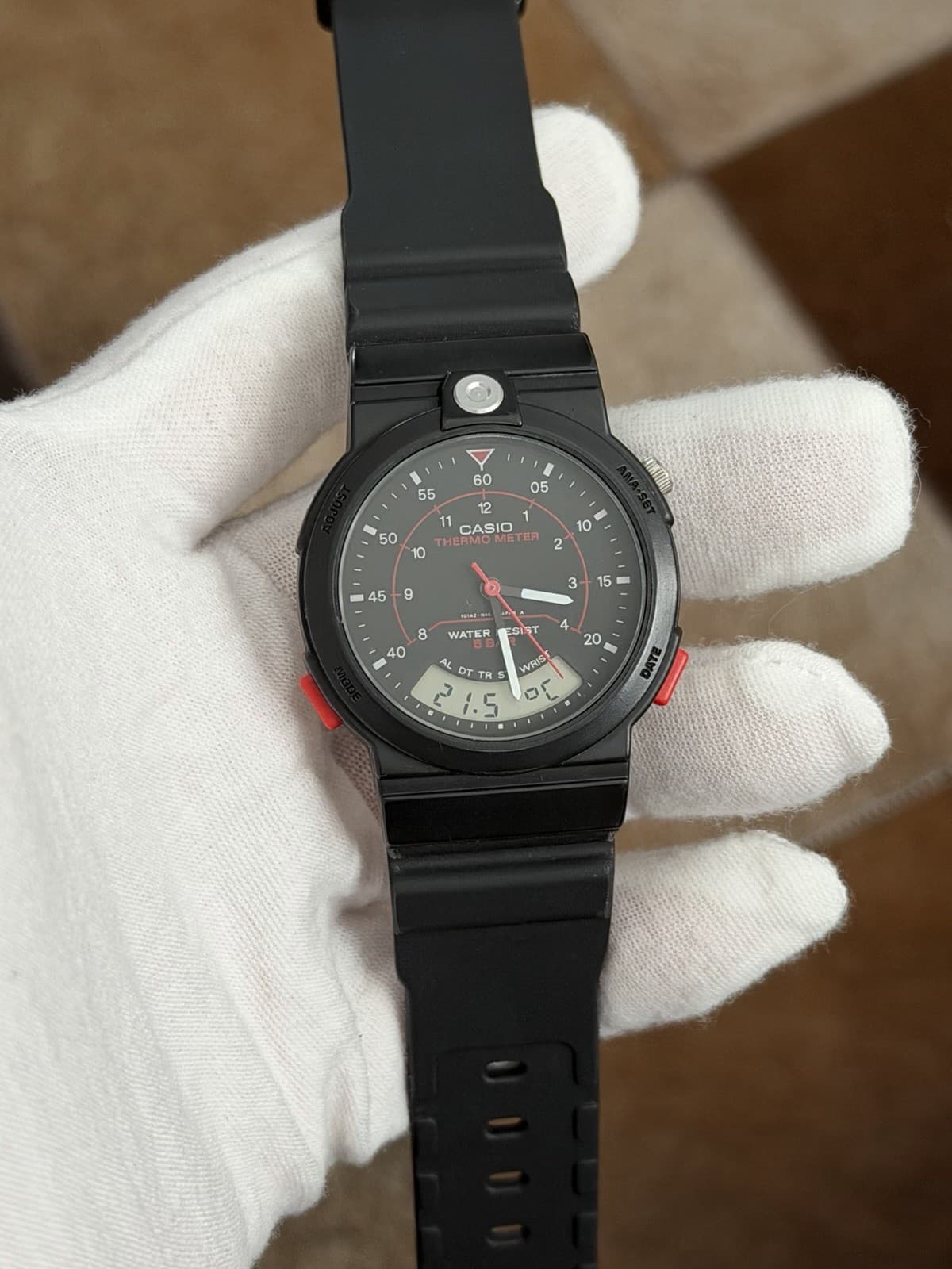 Rare Vintage Casio Thermo Meter AW-10 Men’s Ana-Digi Sports Watch JDM 1980s - Image 1